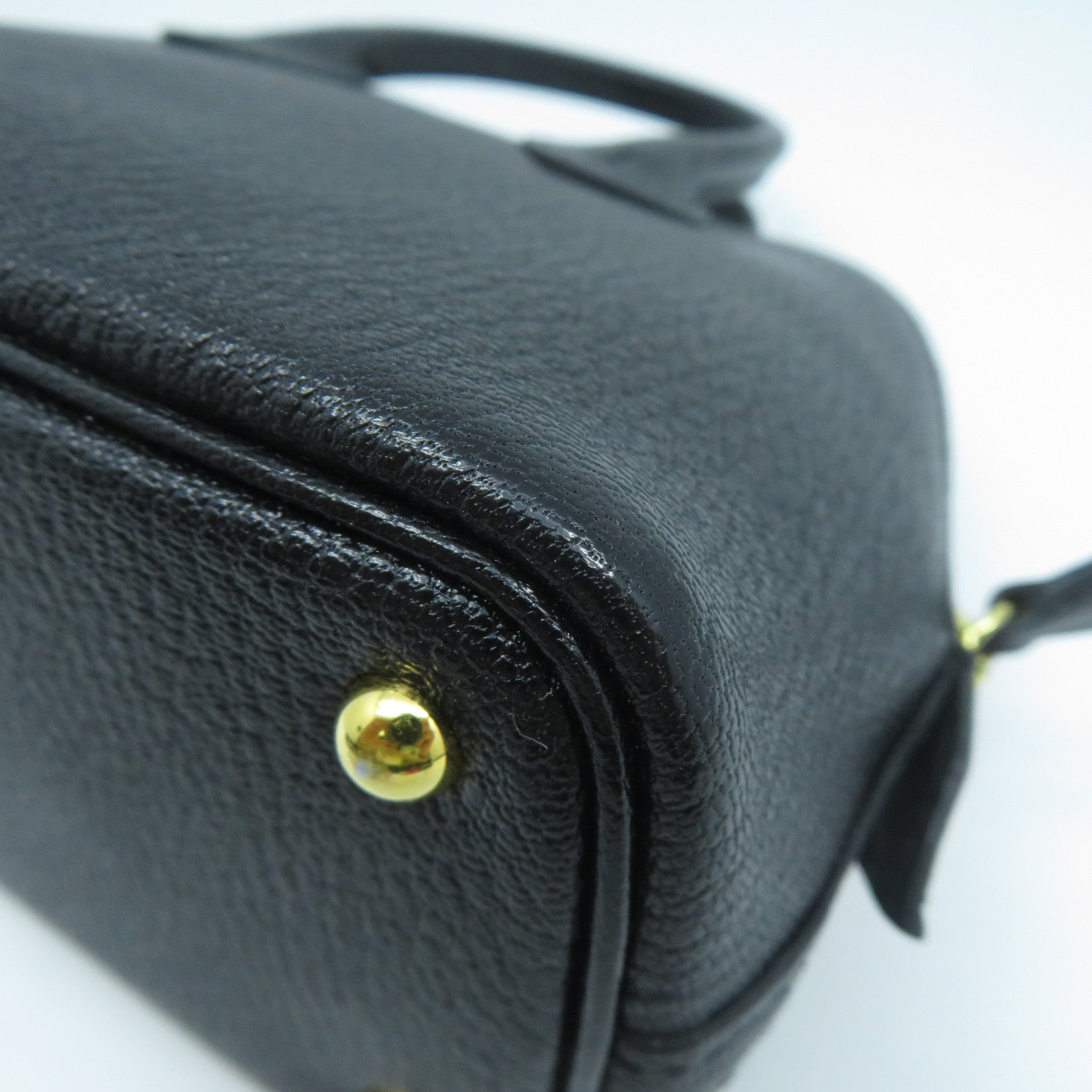 HERMES Chevre皮革Mini Bolide金扣手挽肩背兩用袋Noir黑色