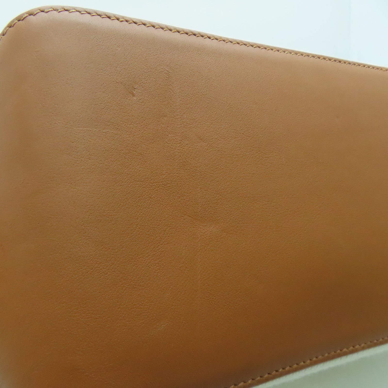 HERMES 帆布Cabas H en Biais 40 Bag肩背袋白色/經典駝色