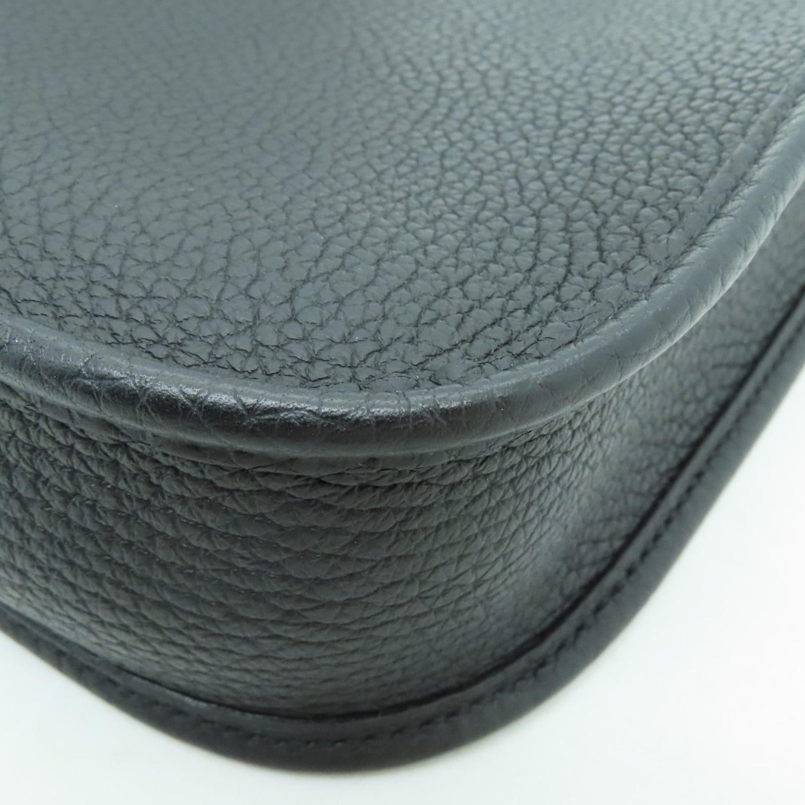 HERMES Clemence皮革Evelyne TPM金扣肩背袋Noir黑色Noir黑色