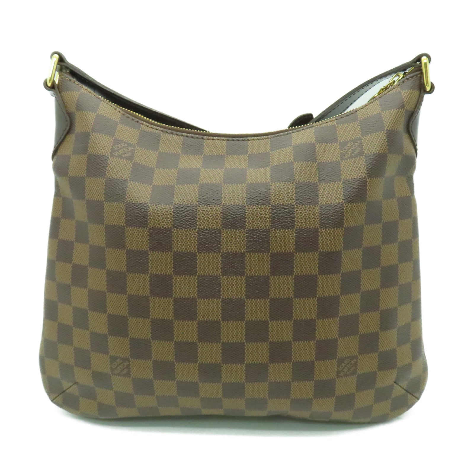 LOUIS VUITTON Damier Bloomsbury PM金扣肩背袋棕色