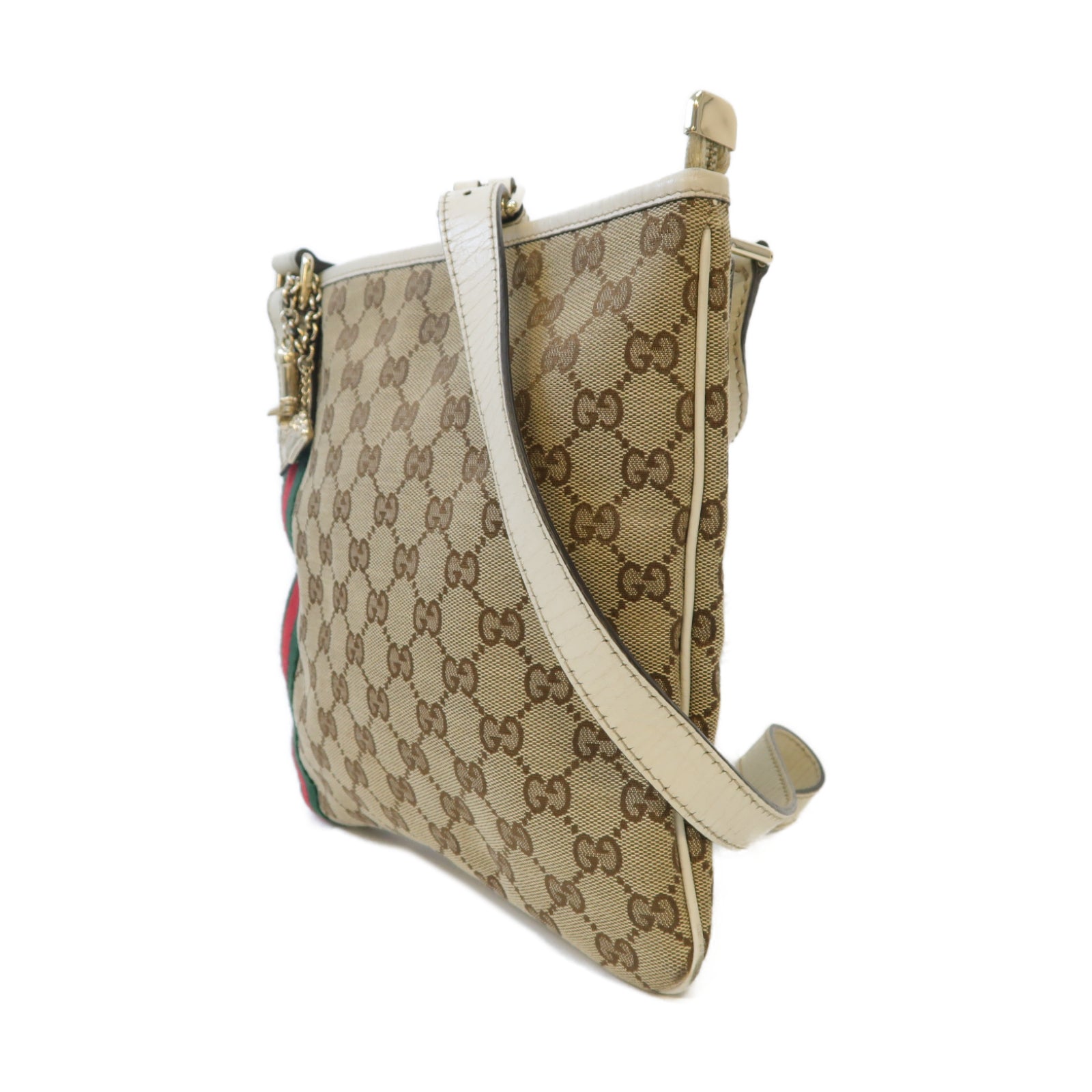 GUCCI 帆布Shoulder Bag金扣肩背袋啡色