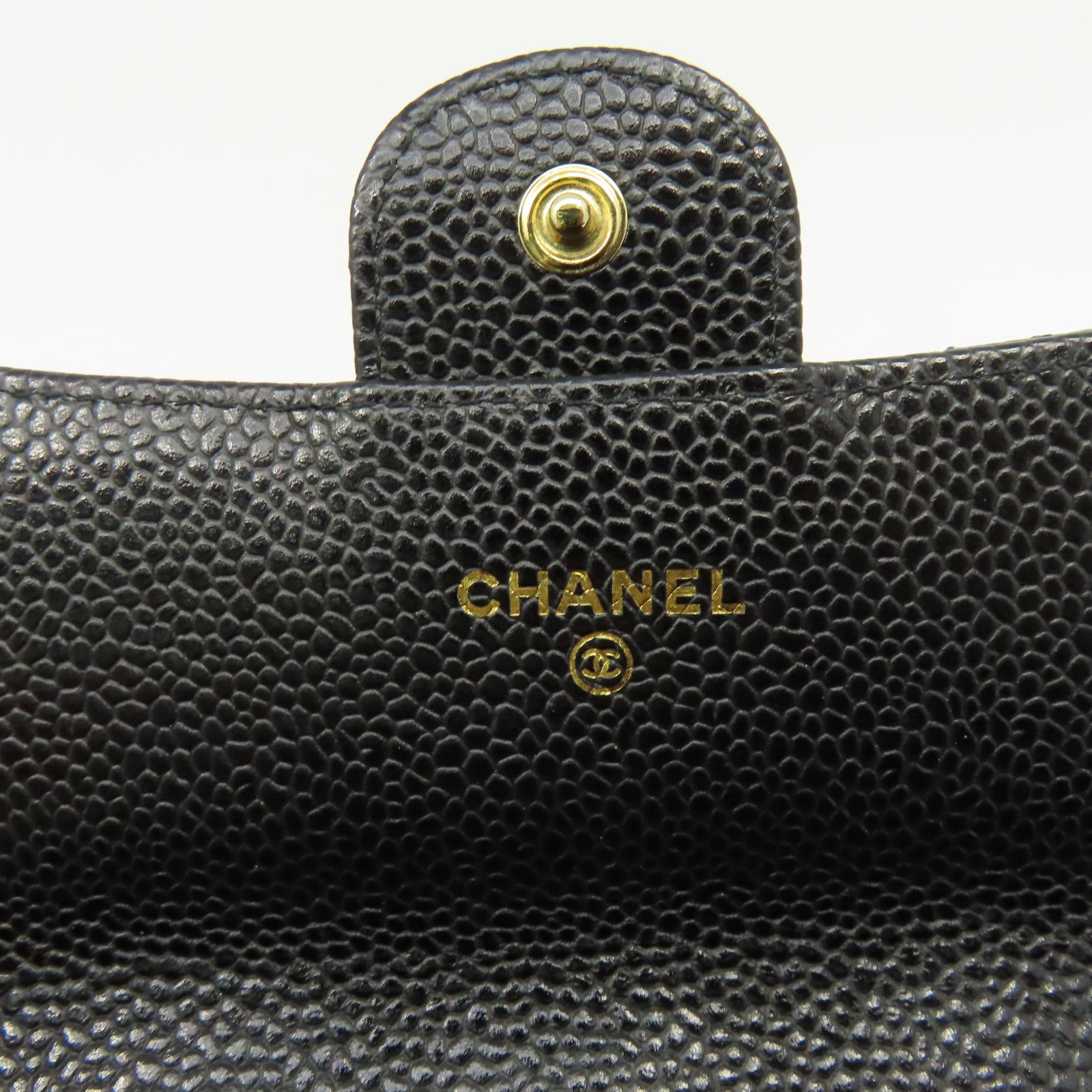 CHANEL 菱格Caviar皮革Long Wallet金扣長錢包黑色