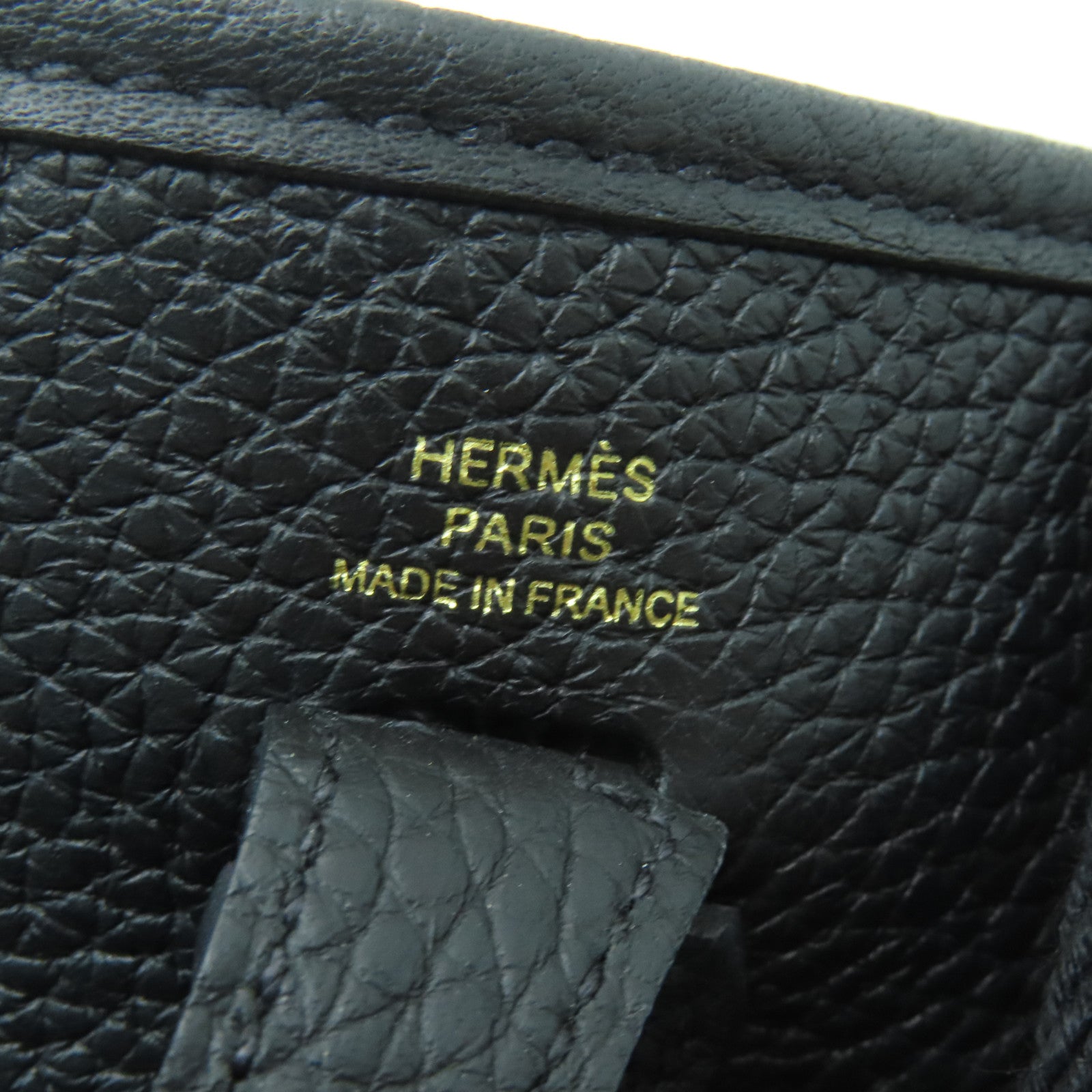 HERMES Clemence皮革Evelyne TPM金扣肩背袋Noir黑色Noir黑色