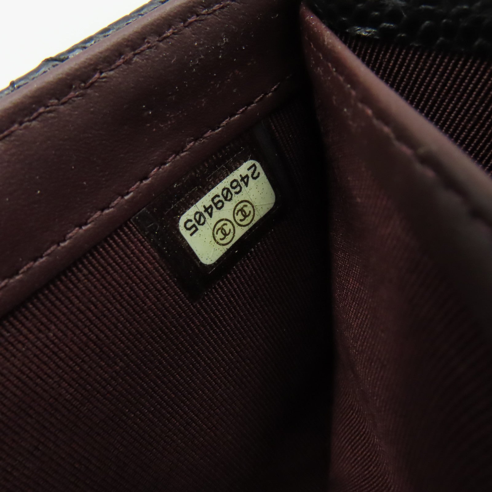 CHANEL 菱格Caviar皮革Long Wallet金扣長錢包黑色