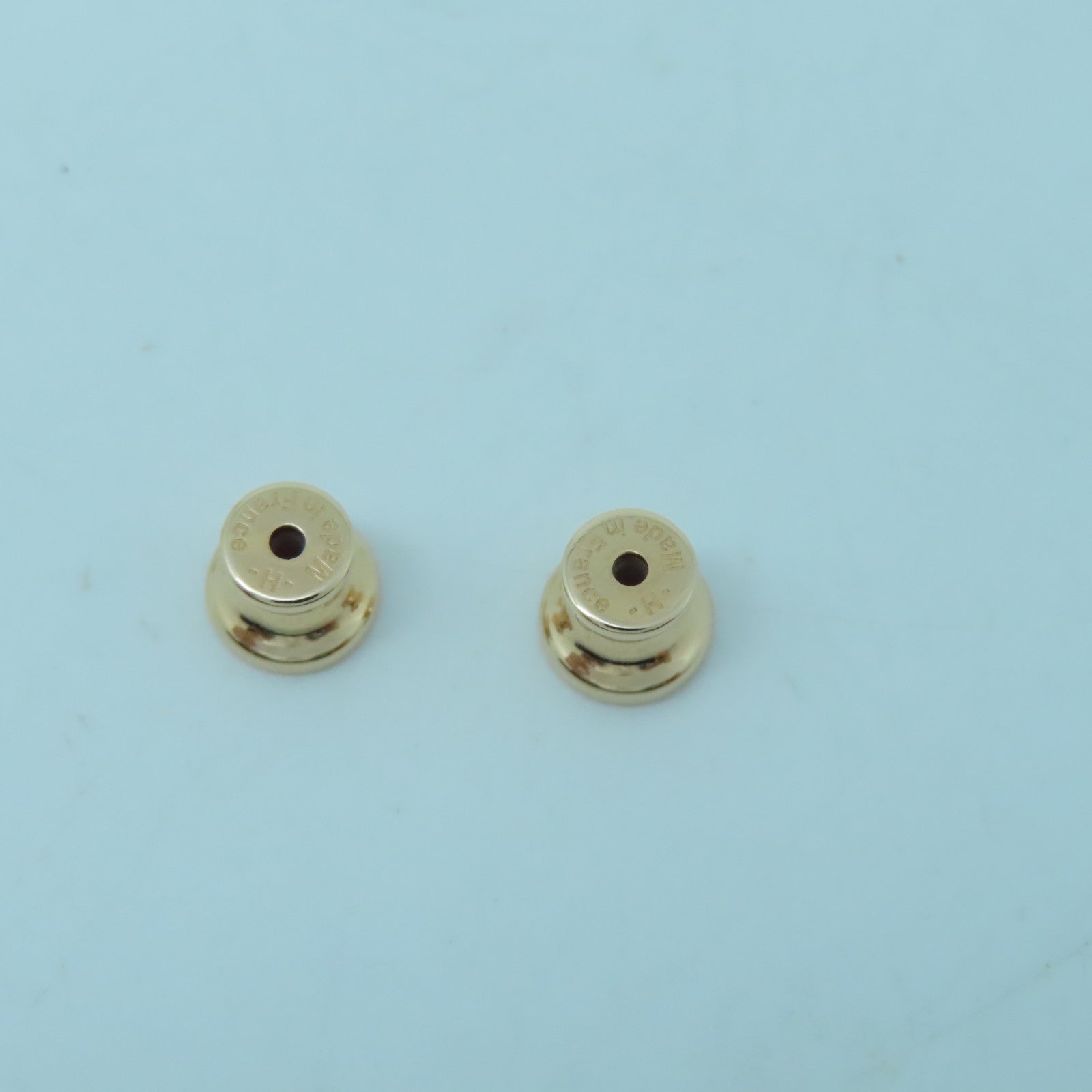 HERMES Metal Earring Pop H Gold Buckle Earrings Orange Red