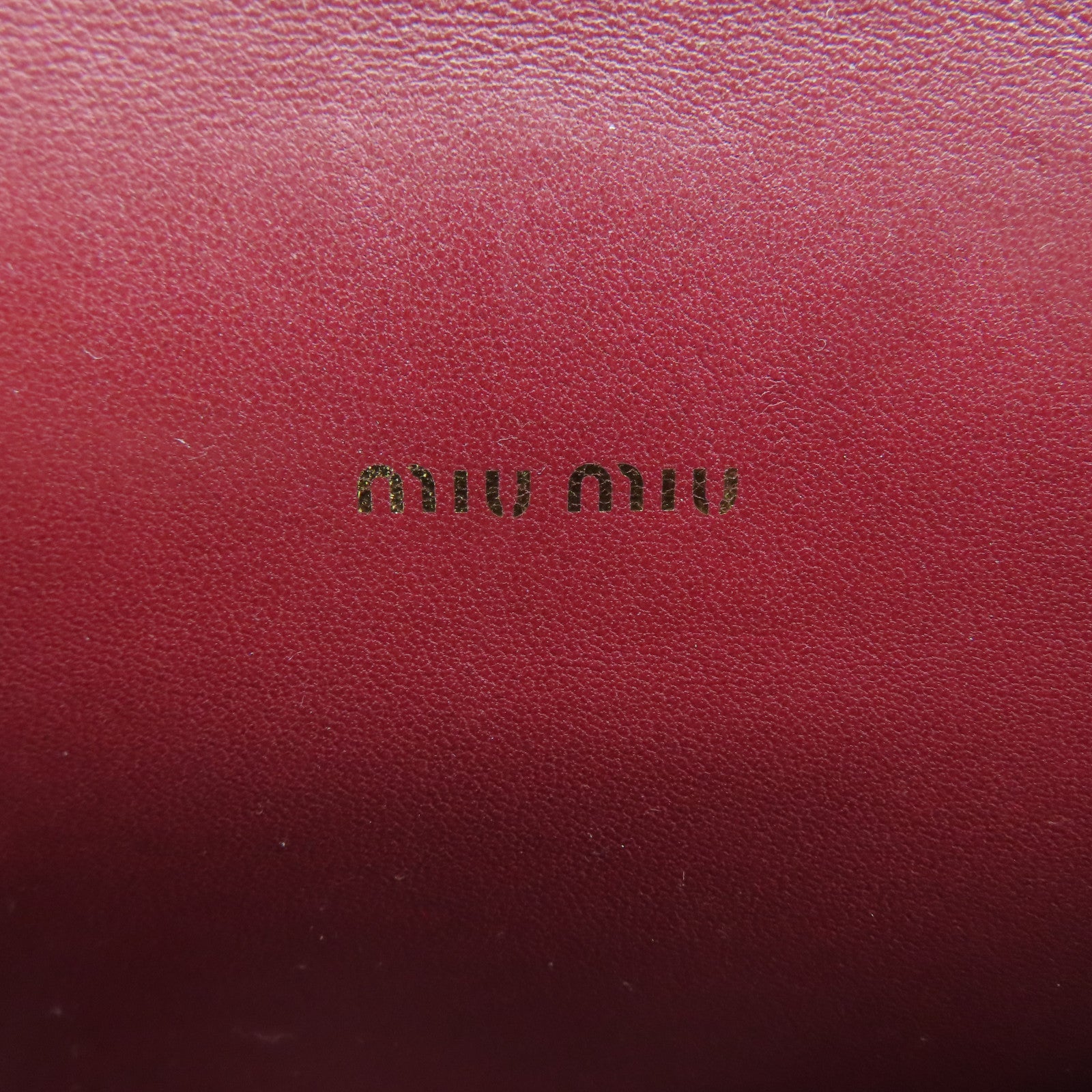 Miu Miu 天鵝絨Chain Shoulder金扣鏈帶肩背袋紅色
