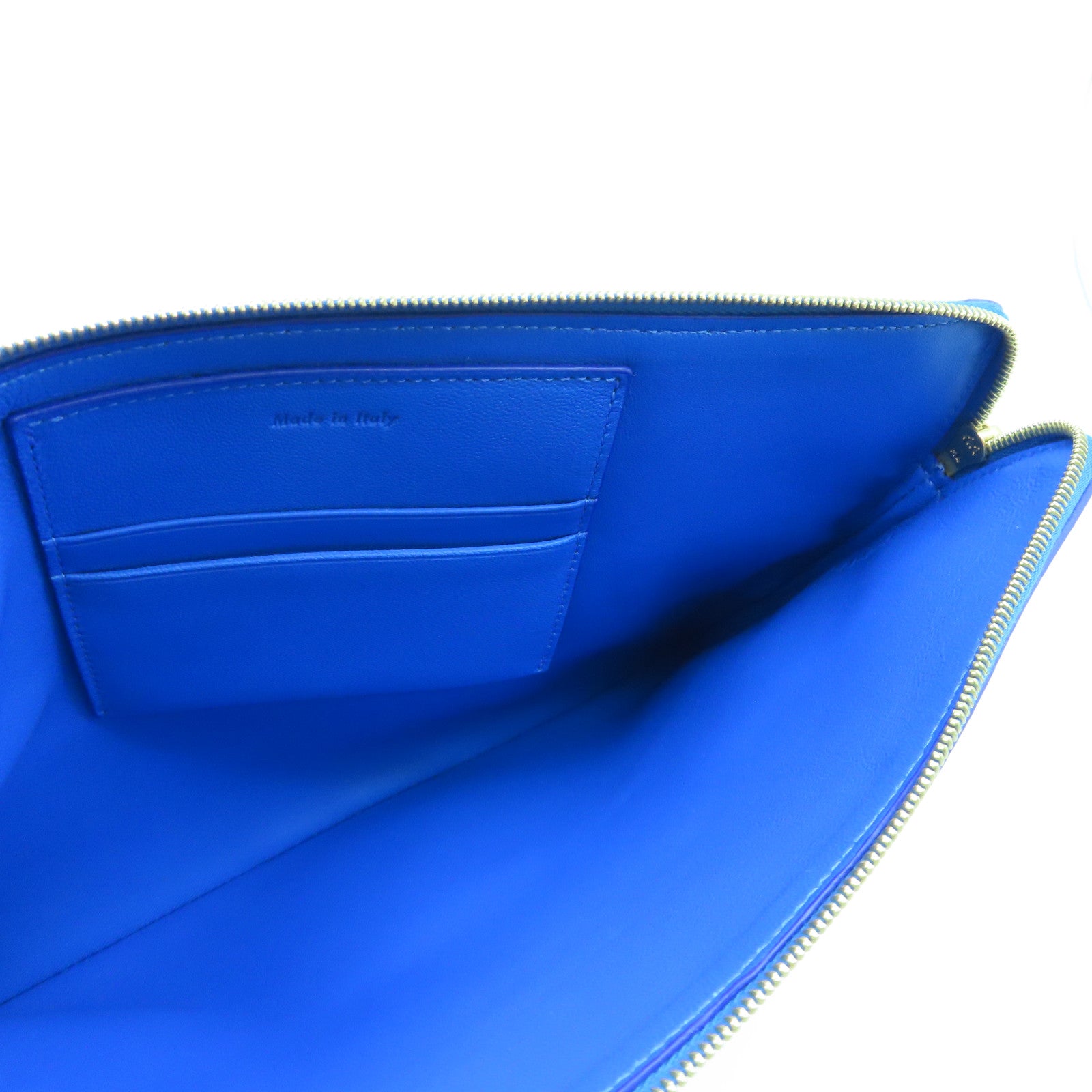 CELINE Calf Leather Pouch Gold Buckle Bag Blue/Green