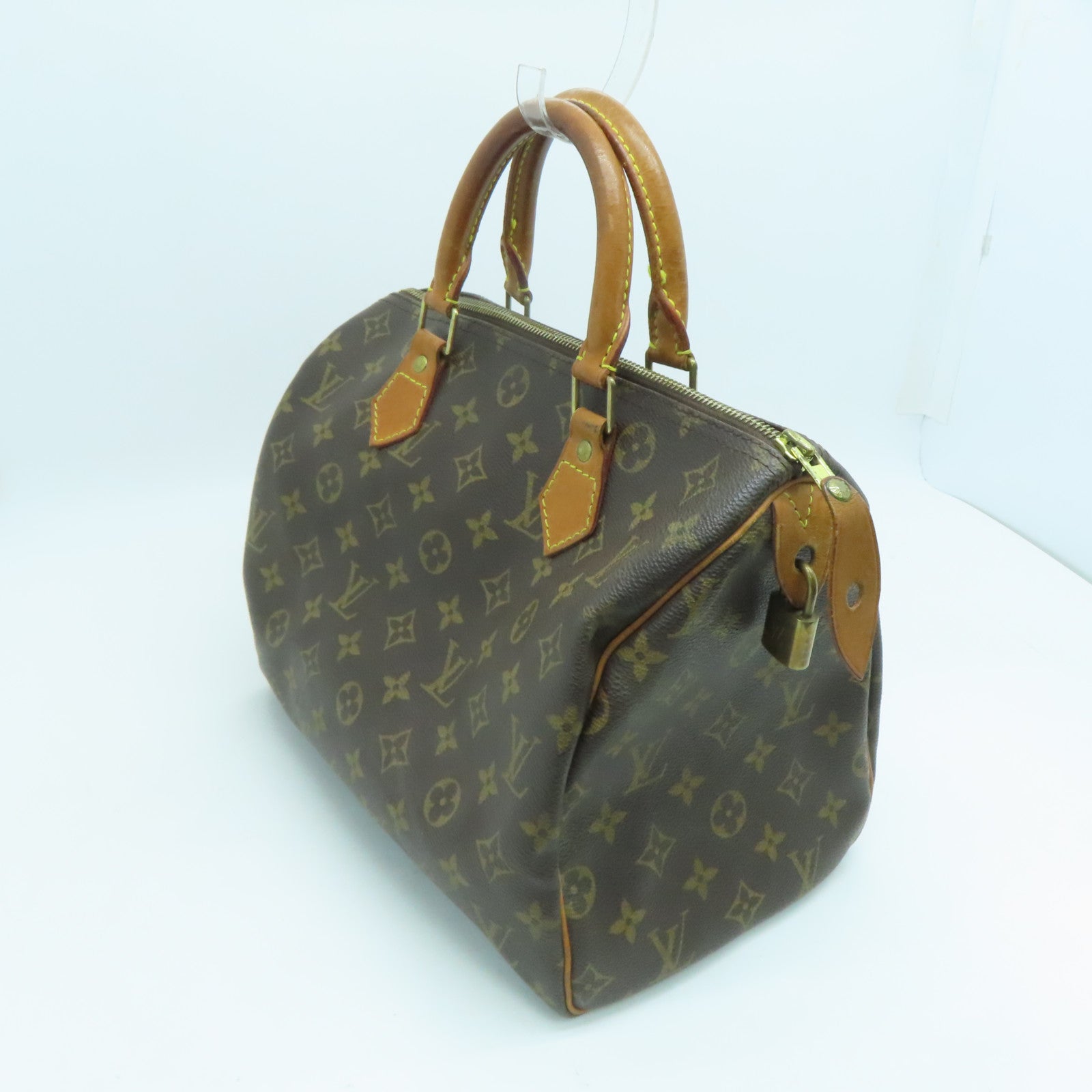 LOUIS VUITTON Monogram Speedy 30金扣手挽袋啡色