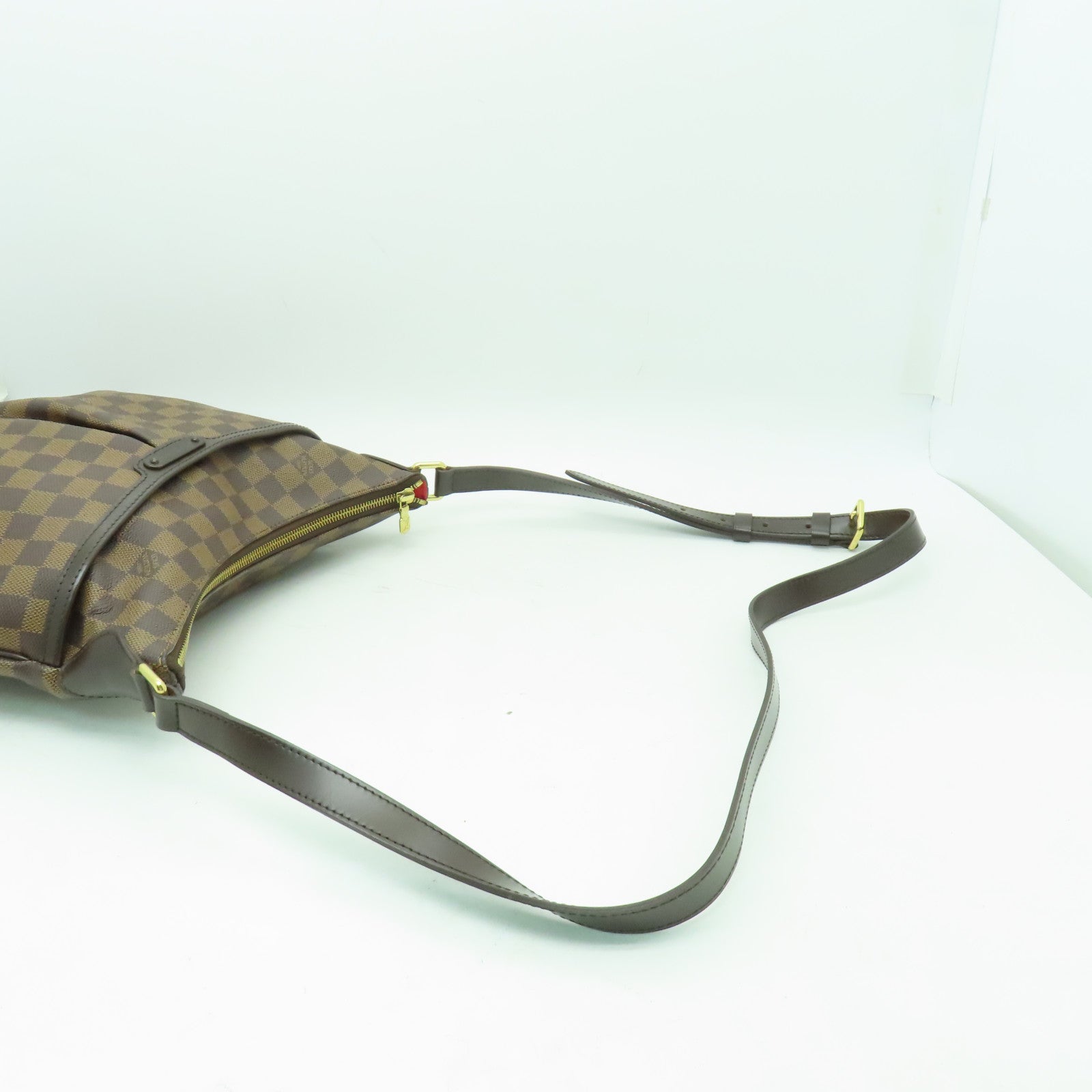 LOUIS VUITTON Damier Bloomsbury PM金扣肩背袋棕色