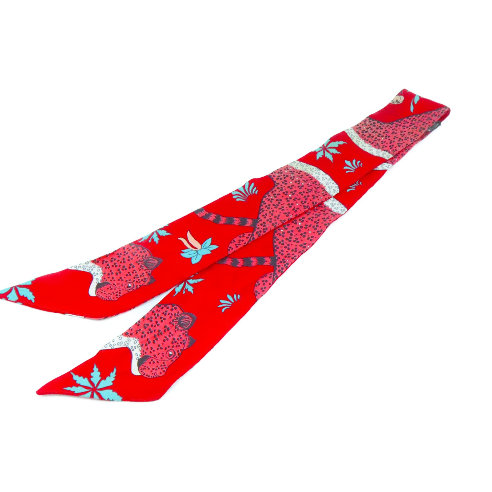 HERMES 【激減優惠】絲質Twilly絲巾粉紅色