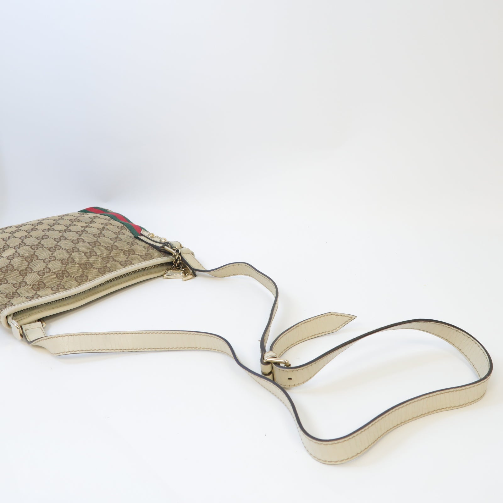 GUCCI 帆布Shoulder Bag金扣肩背袋啡色