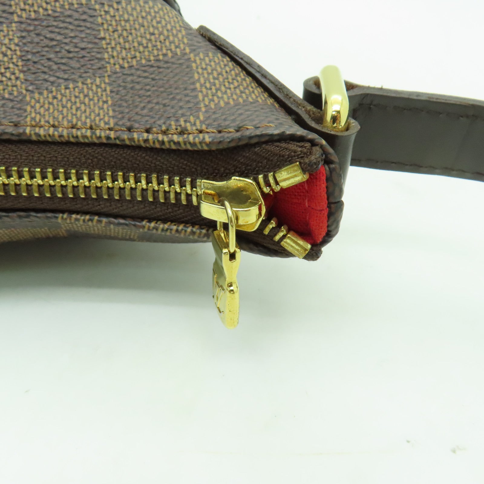 LOUIS VUITTON Damier Bloomsbury PM金扣肩背袋棕色
