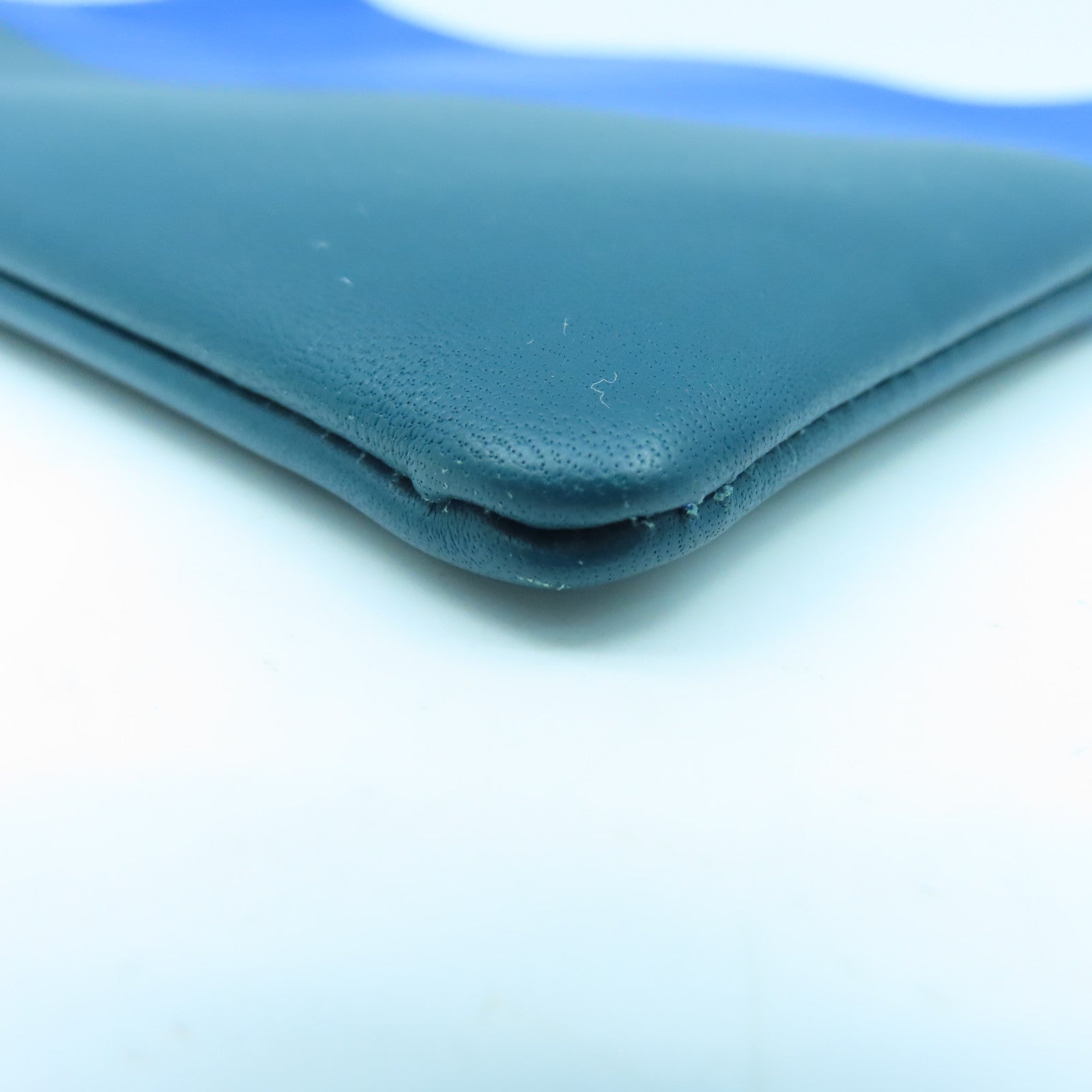 CELINE Calf Leather Pouch Gold Buckle Bag Blue/Green