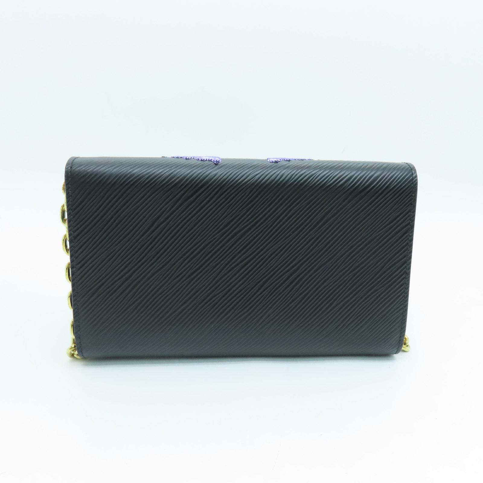 LOUIS VUITTON Epi Twist Sequin Bird金扣链带肩背袋黑色