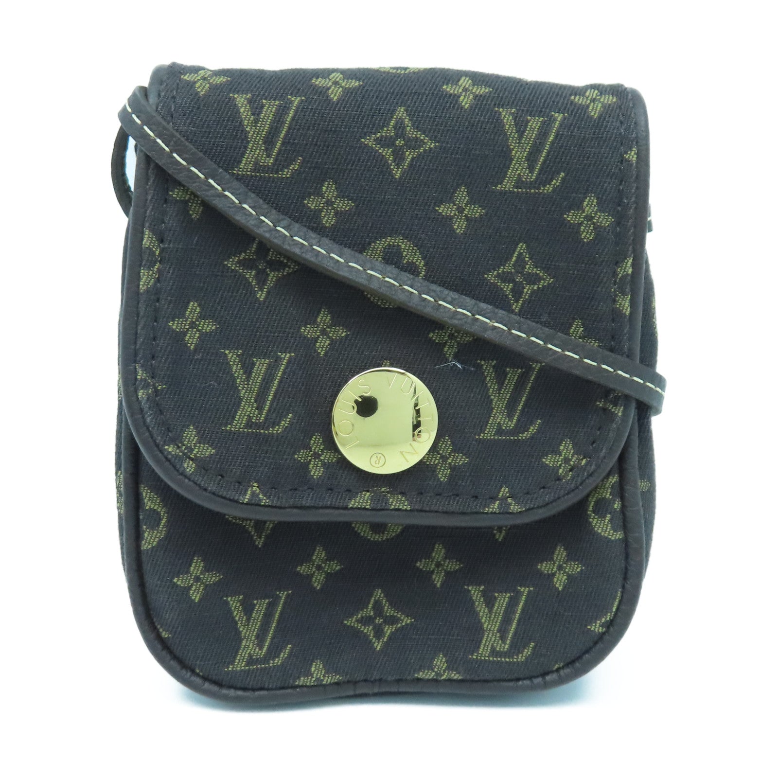 LOUIS VUITTON Monogram Mini Lin Pochette Cancun金扣肩背袋棕色