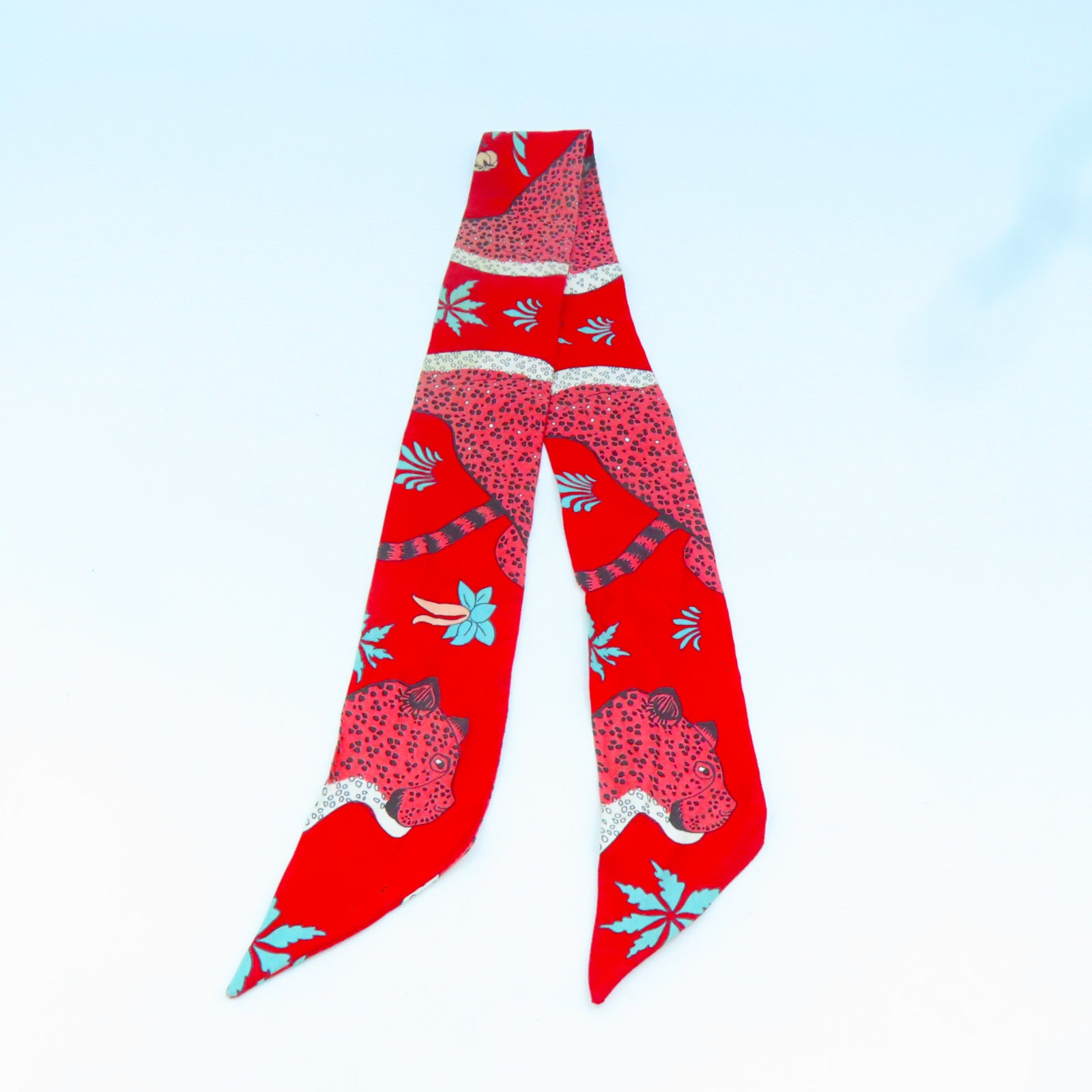 HERMES 【激減優惠】絲質Twilly絲巾粉紅色