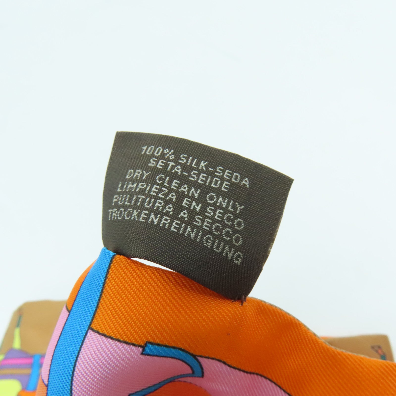 HERMES Silk Twilly Scarf Orange/Pink
