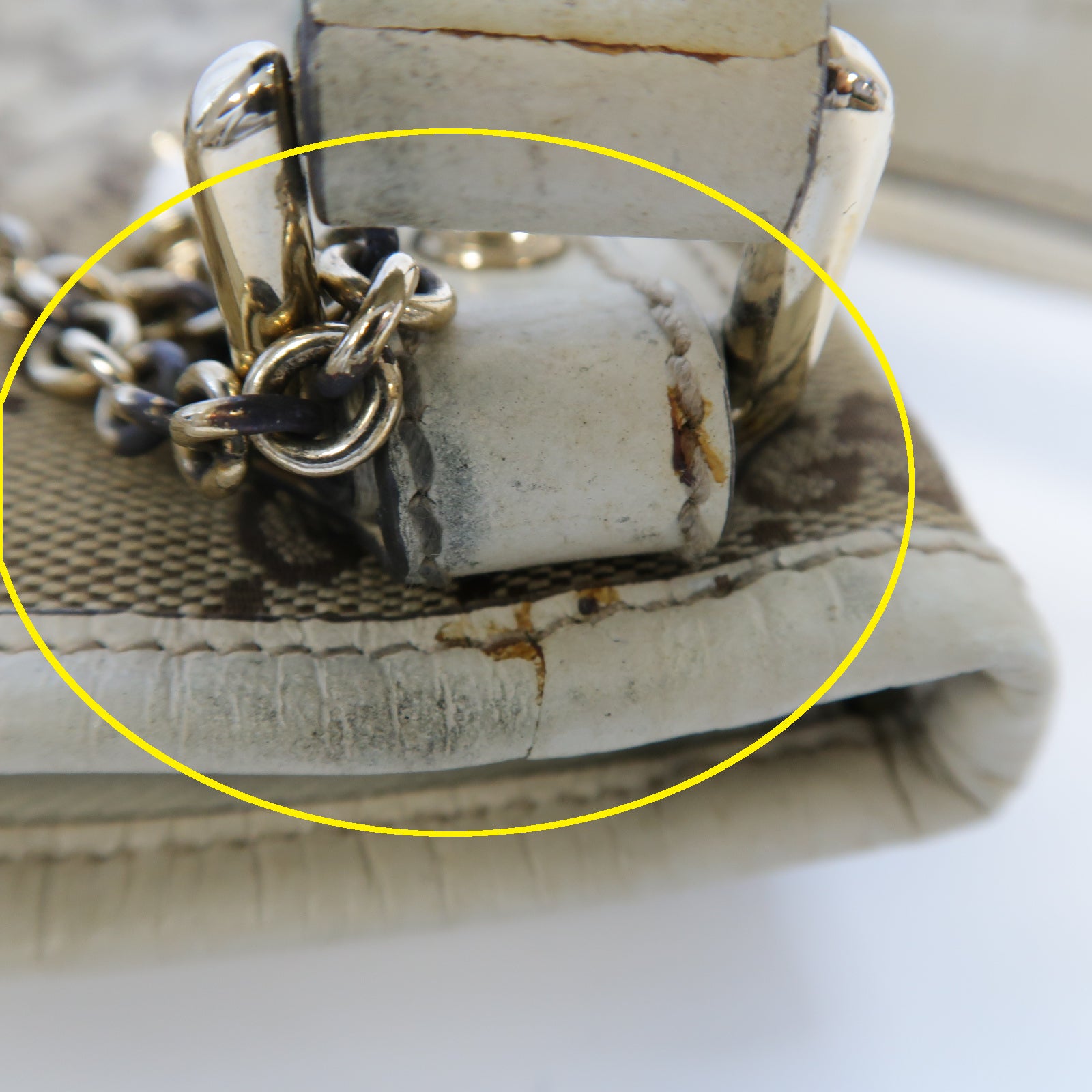 GUCCI 帆布Shoulder Bag金扣肩背袋啡色