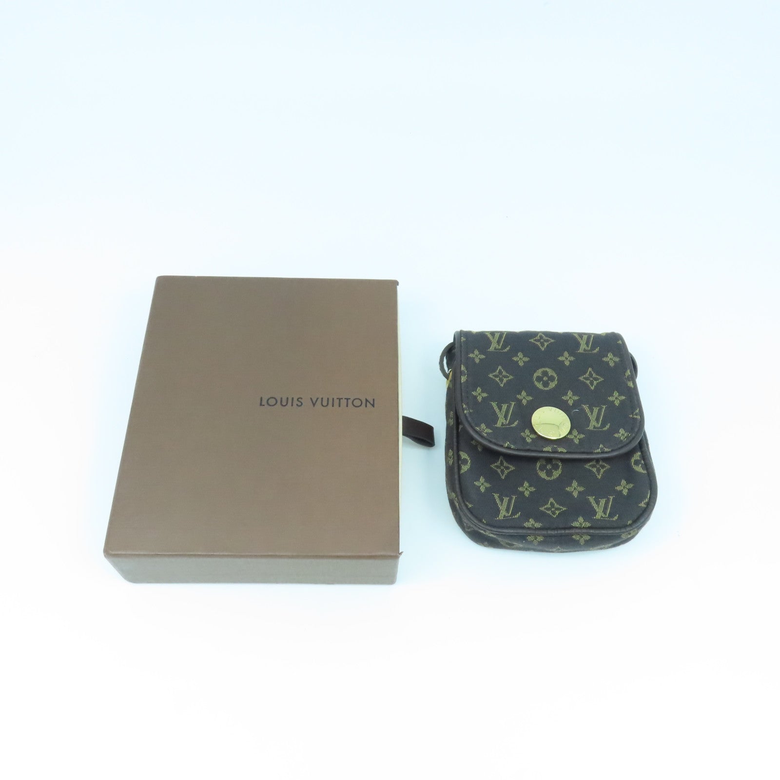 LOUIS VUITTON Monogram Mini Lin Pochette Cancun金扣肩背袋棕色