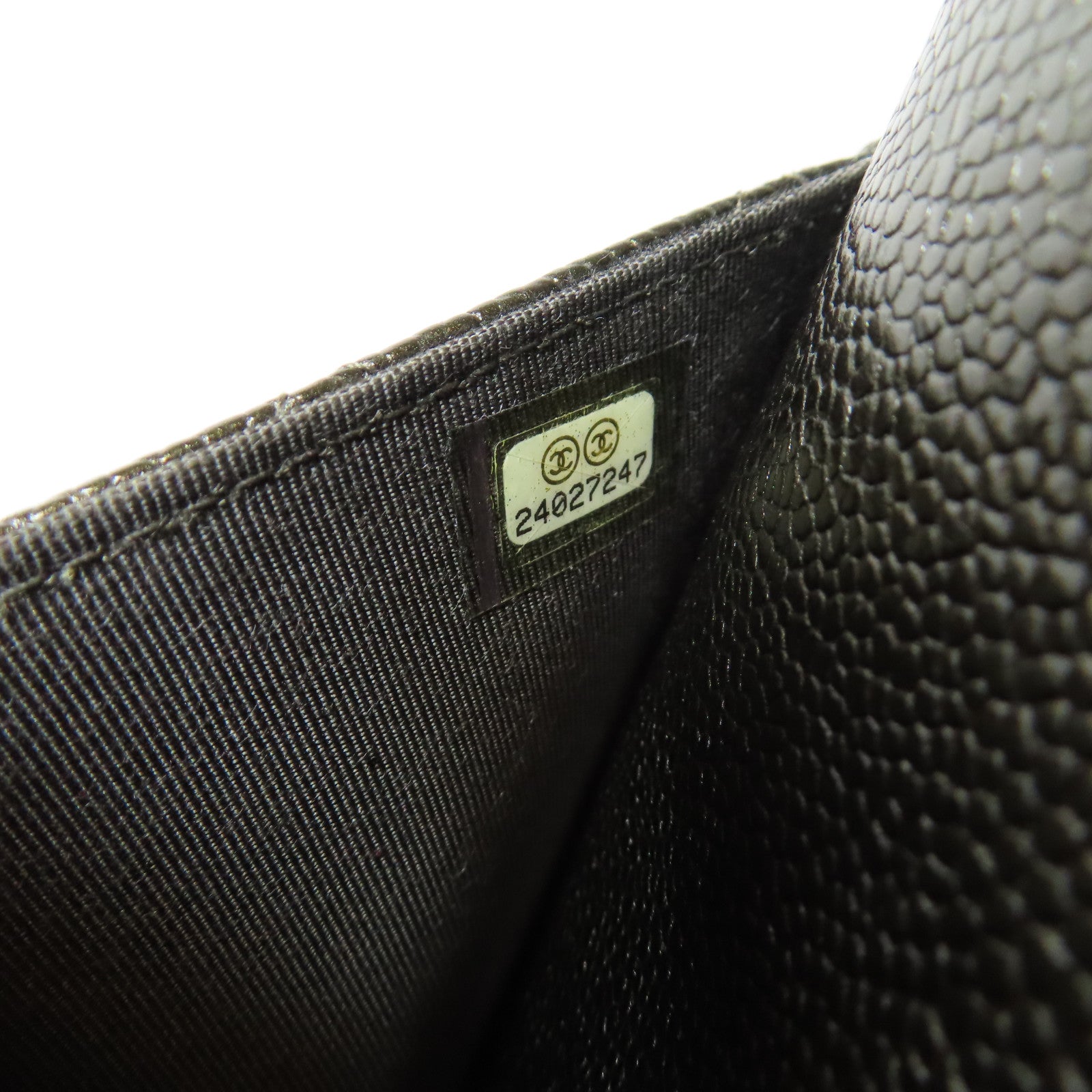 CHANEL 菱格Caviar皮革Wallet On Chain銀扣鏈帶肩背袋灰色