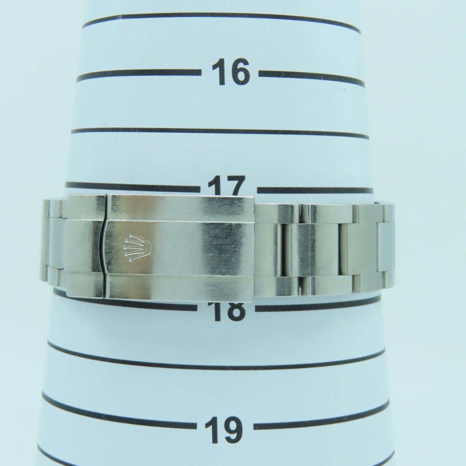 ROLEX 不鏽鋼Oyster Perpetual手錶銀色/藍色#17.5cm