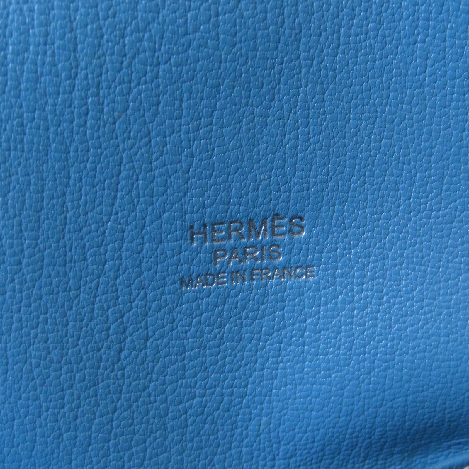 HERMES Togo皮革Jypsiere 28銀扣肩背袋Bleu Jean牛仔藍色