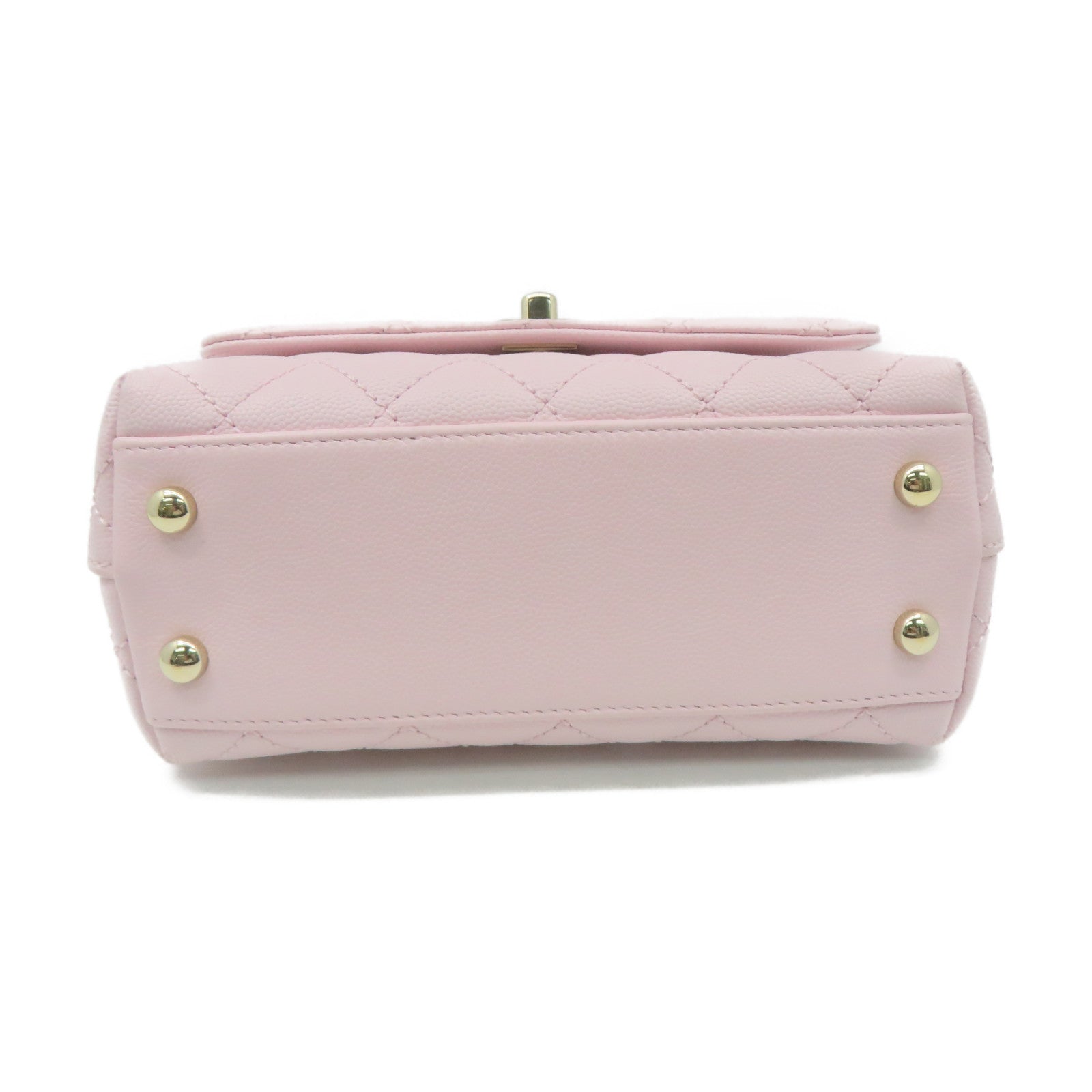 CHANEL 菱格Caviar皮革2way Shoulder Bag金扣鏈帶手挽肩背兩用袋粉紅色