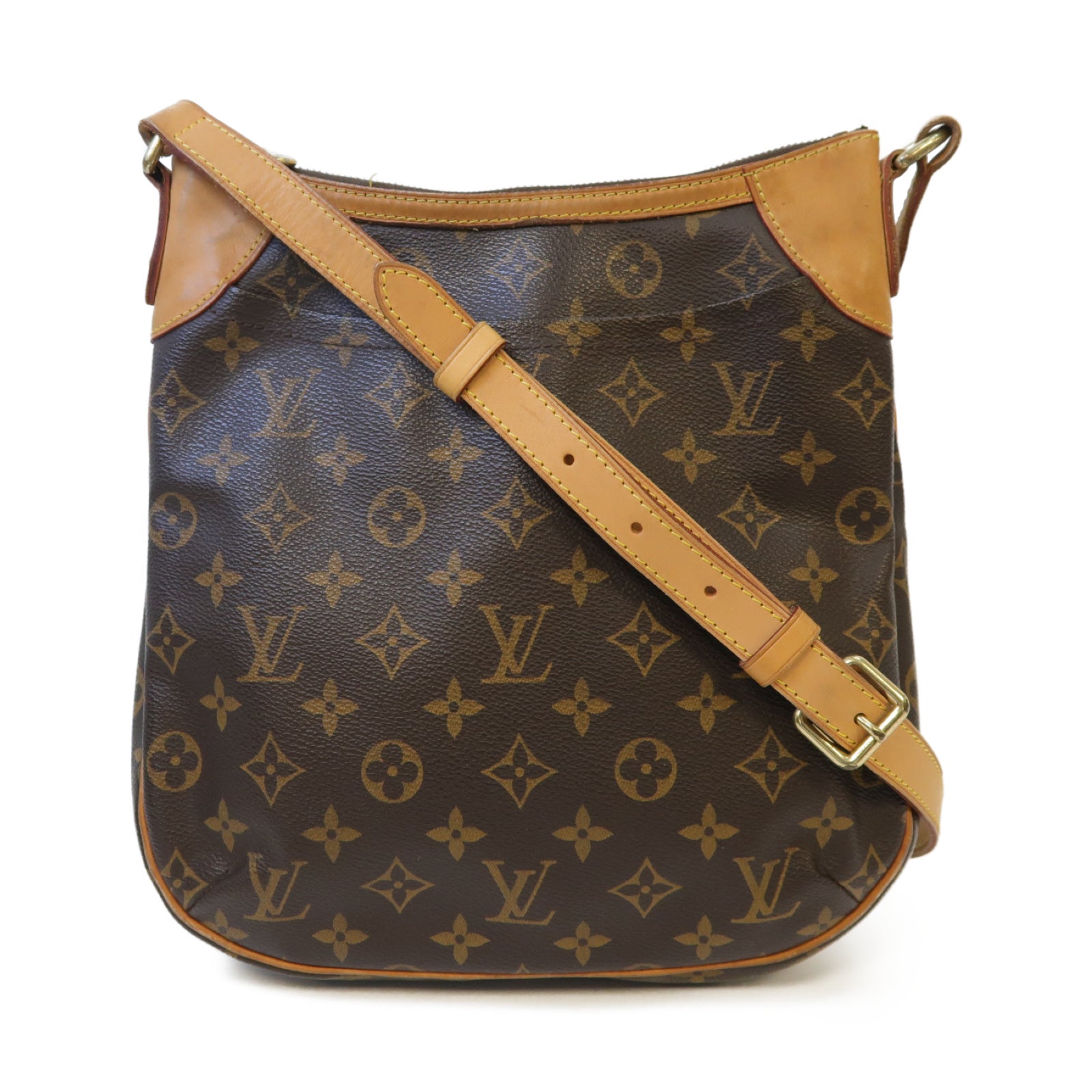 LOUIS VUITTON Monogram Odeon PM金扣肩背袋啡色