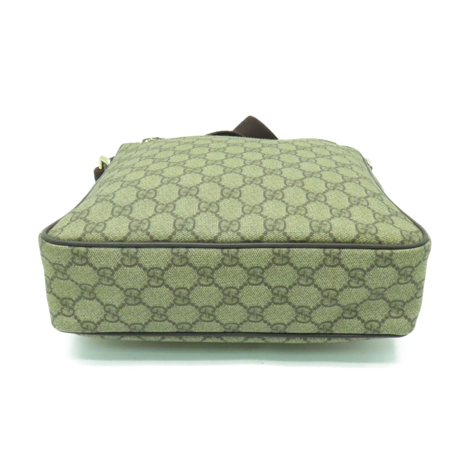 GUCCI 塗層帆布Shoulder Bag金扣肩背袋棕色