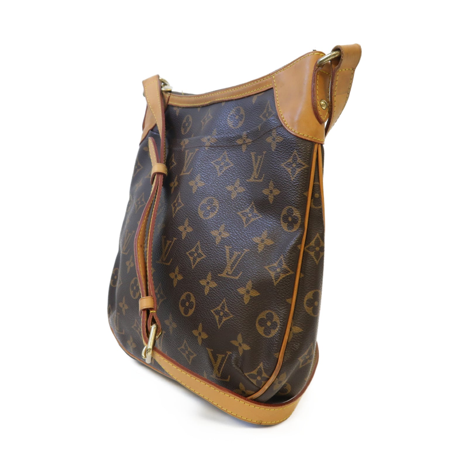 LOUIS VUITTON Monogram Odeon PM金扣肩背袋啡色