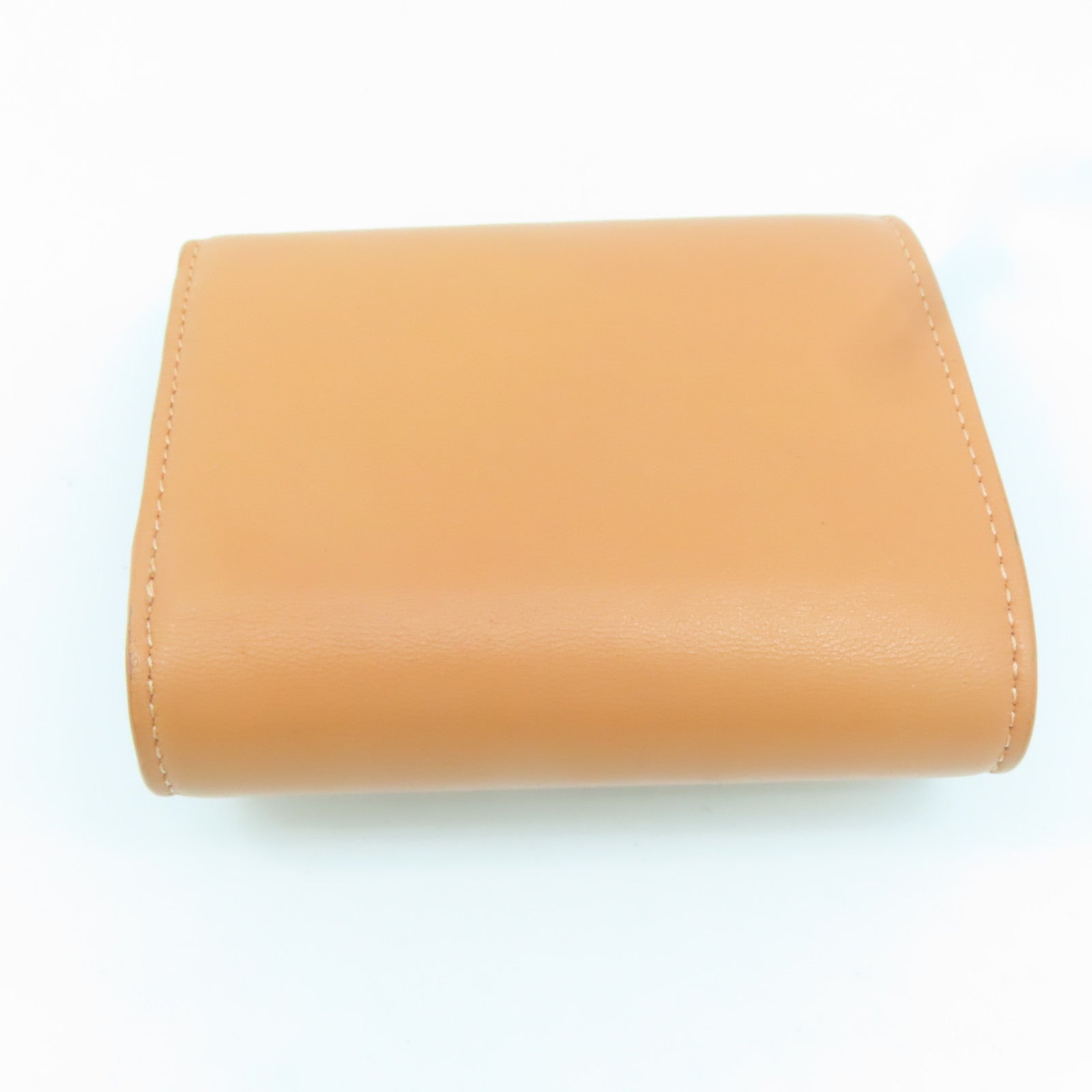 CELINE 牛皮皮革Compact Wallet金扣錢包橙色