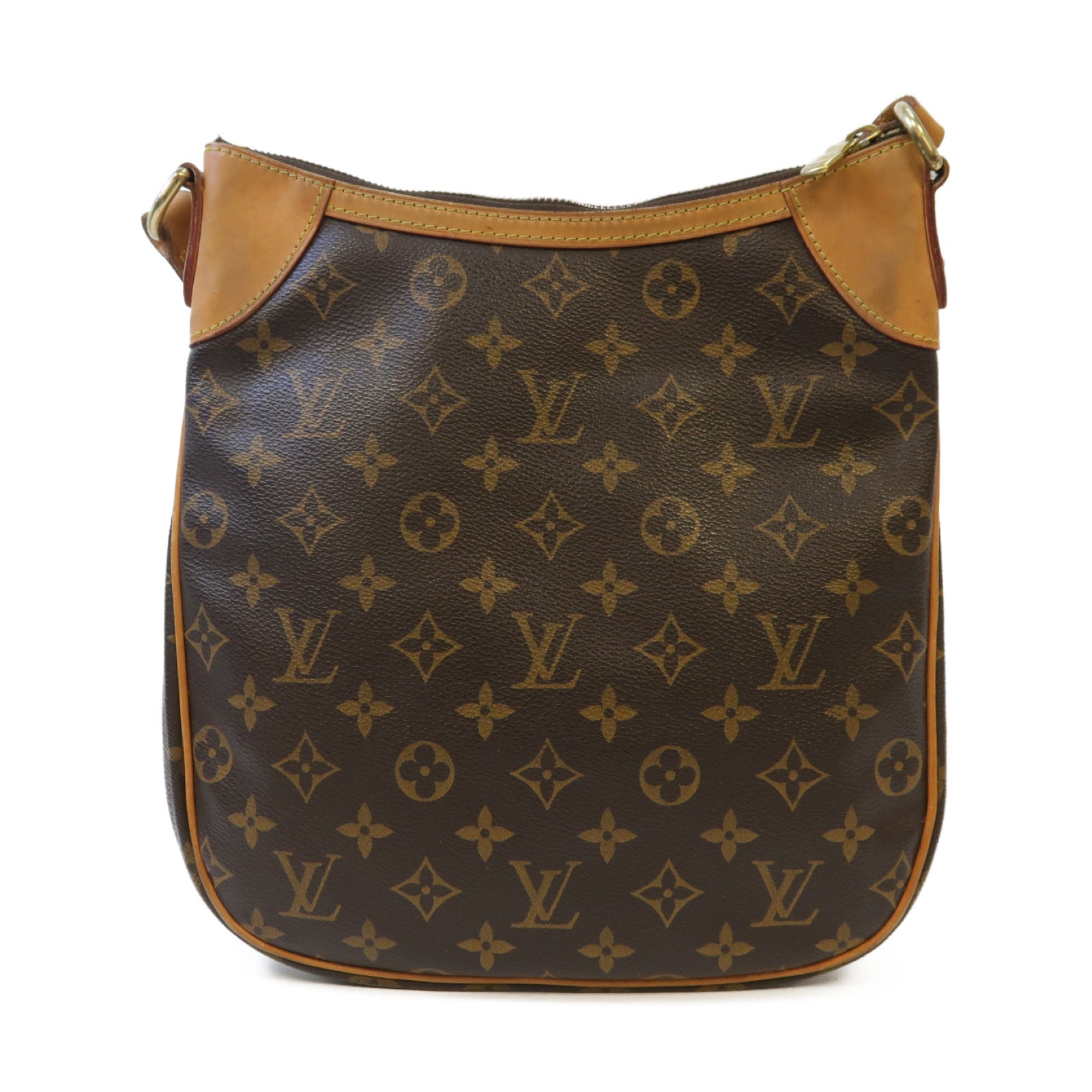 LOUIS VUITTON Monogram Odeon PM金扣肩背袋啡色