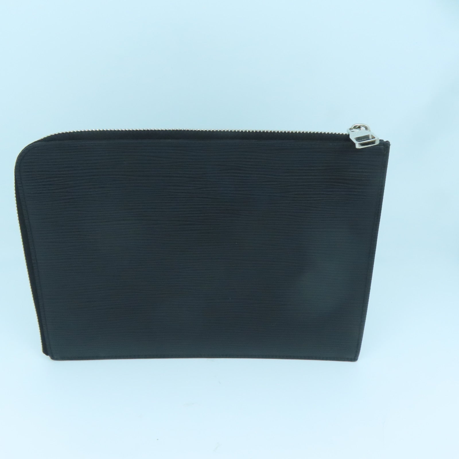 LOUIS VUITTON Epi Pochette Jules PM銀扣手拿包黑色