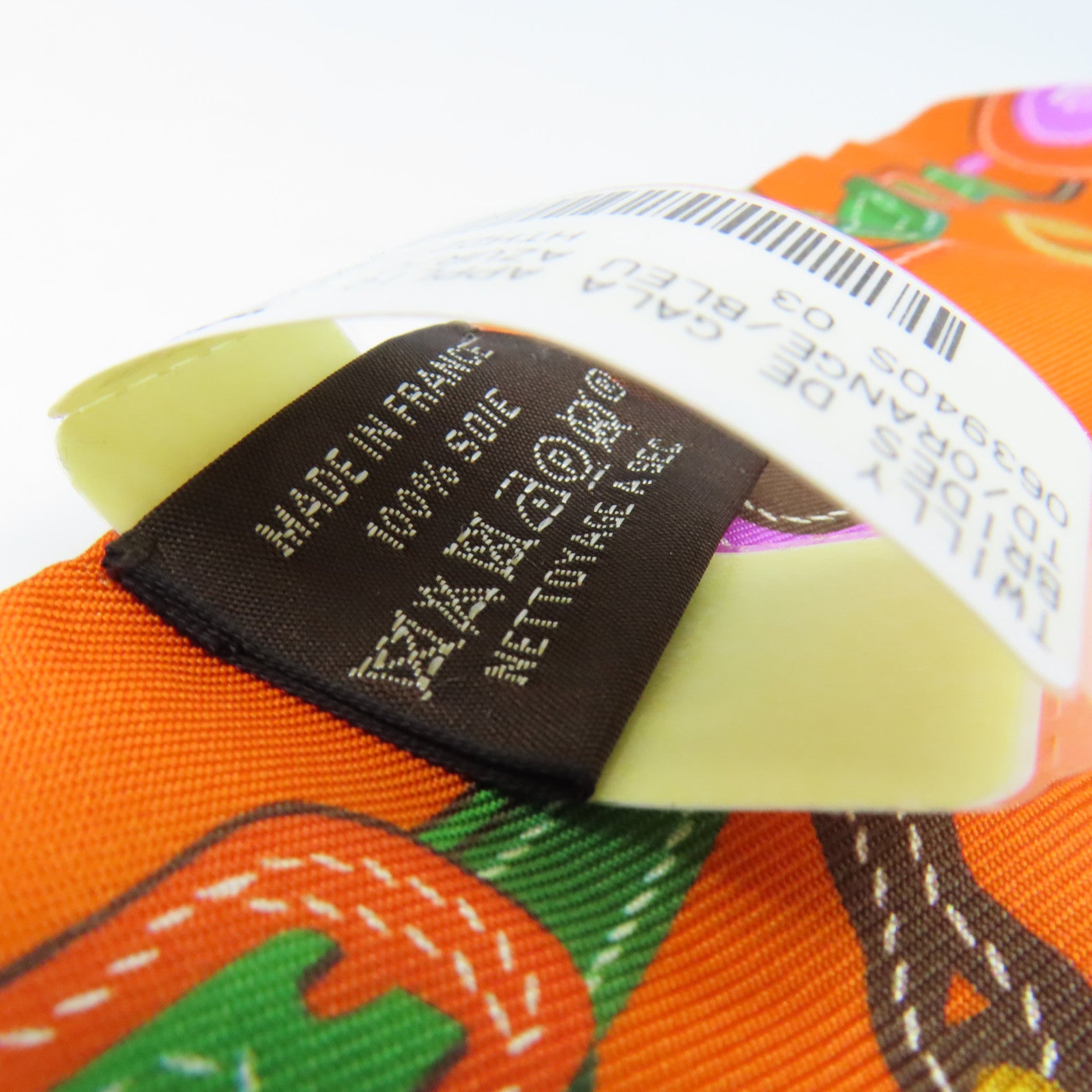 HERMES 絲質Twilly Scarf絲巾橙色/彩色