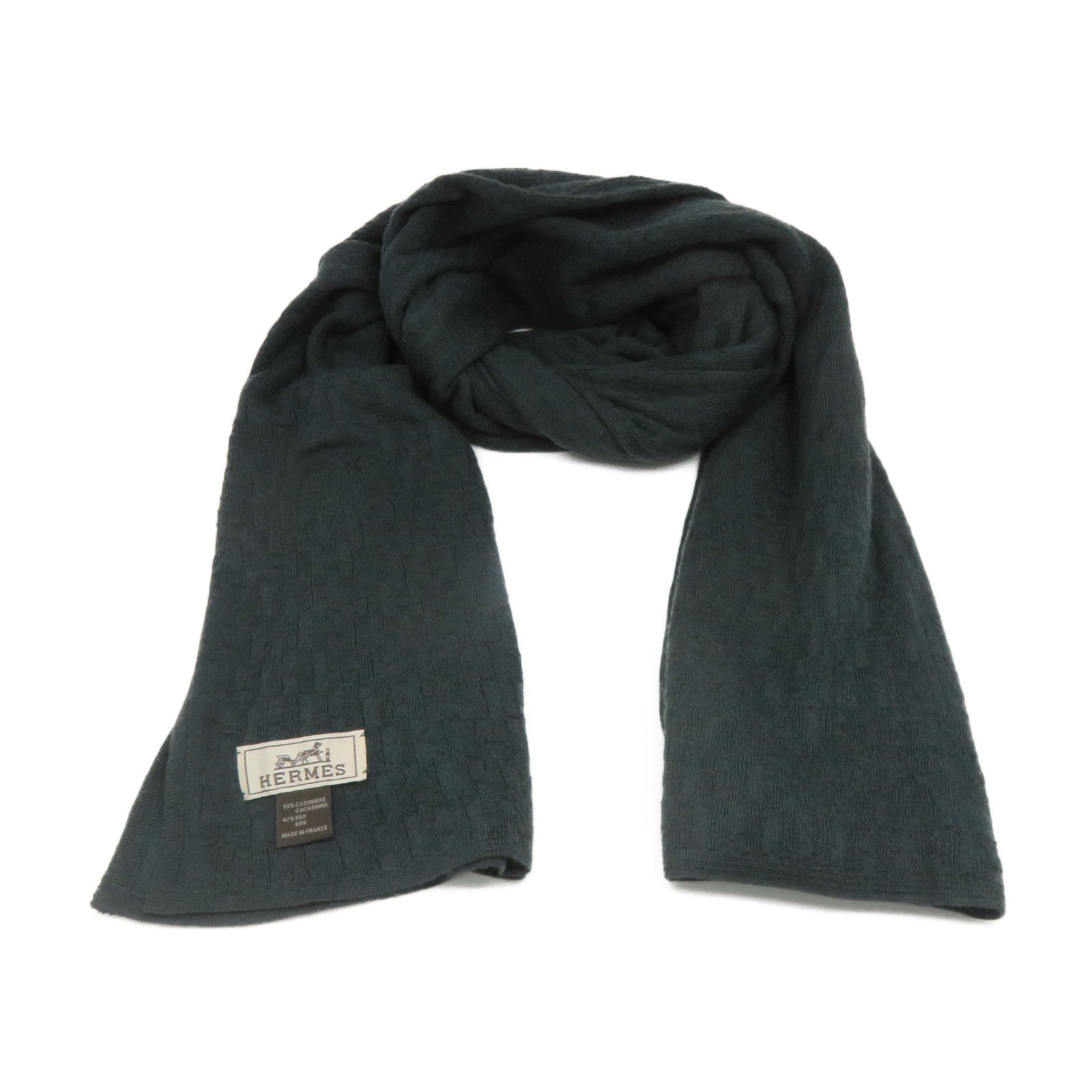 HERMES 【激减优惠】茄士咩/丝质Scarf围巾深绿色