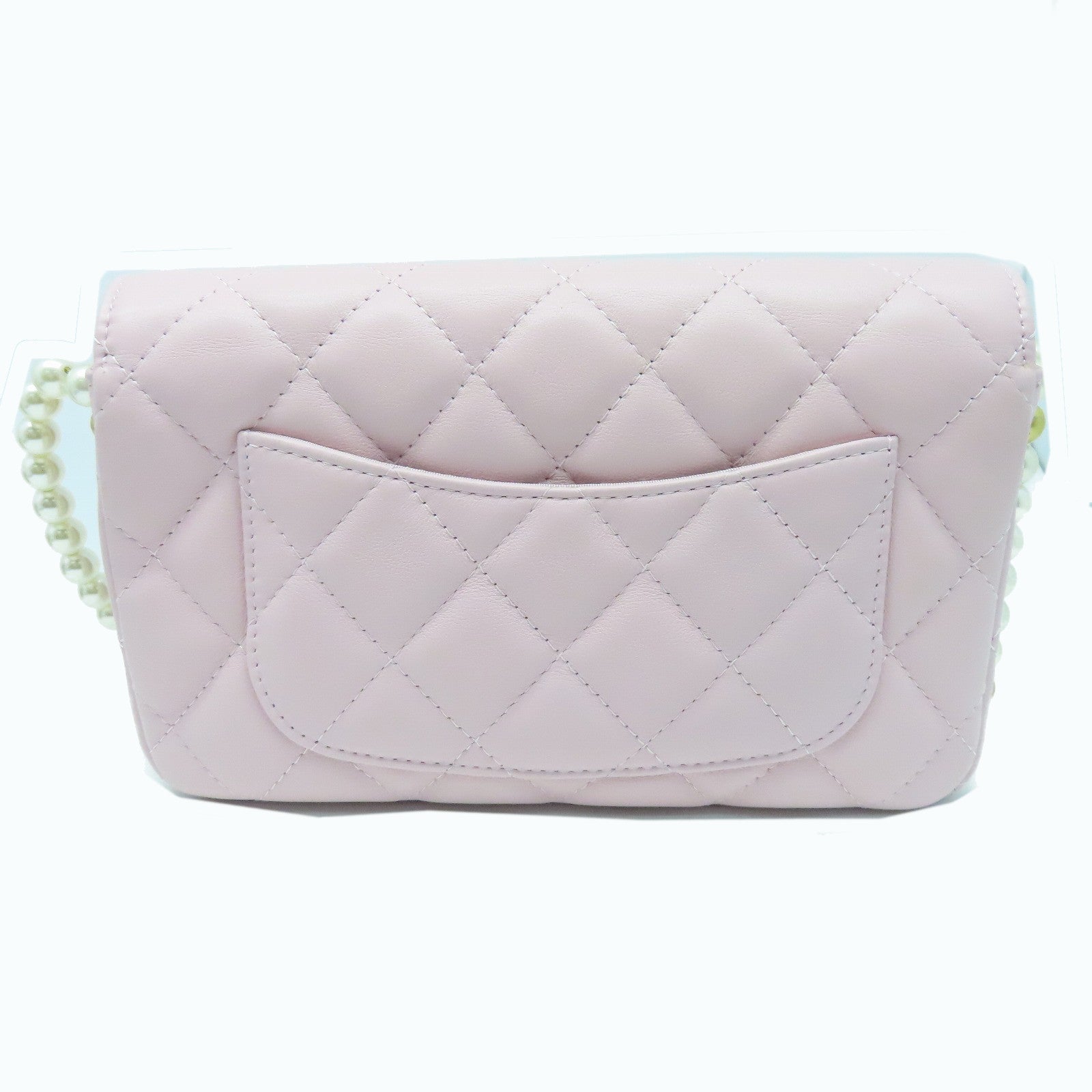 CHANEL 菱格牛皮皮革Chain Shoulder Bag金扣肩背袋粉红色