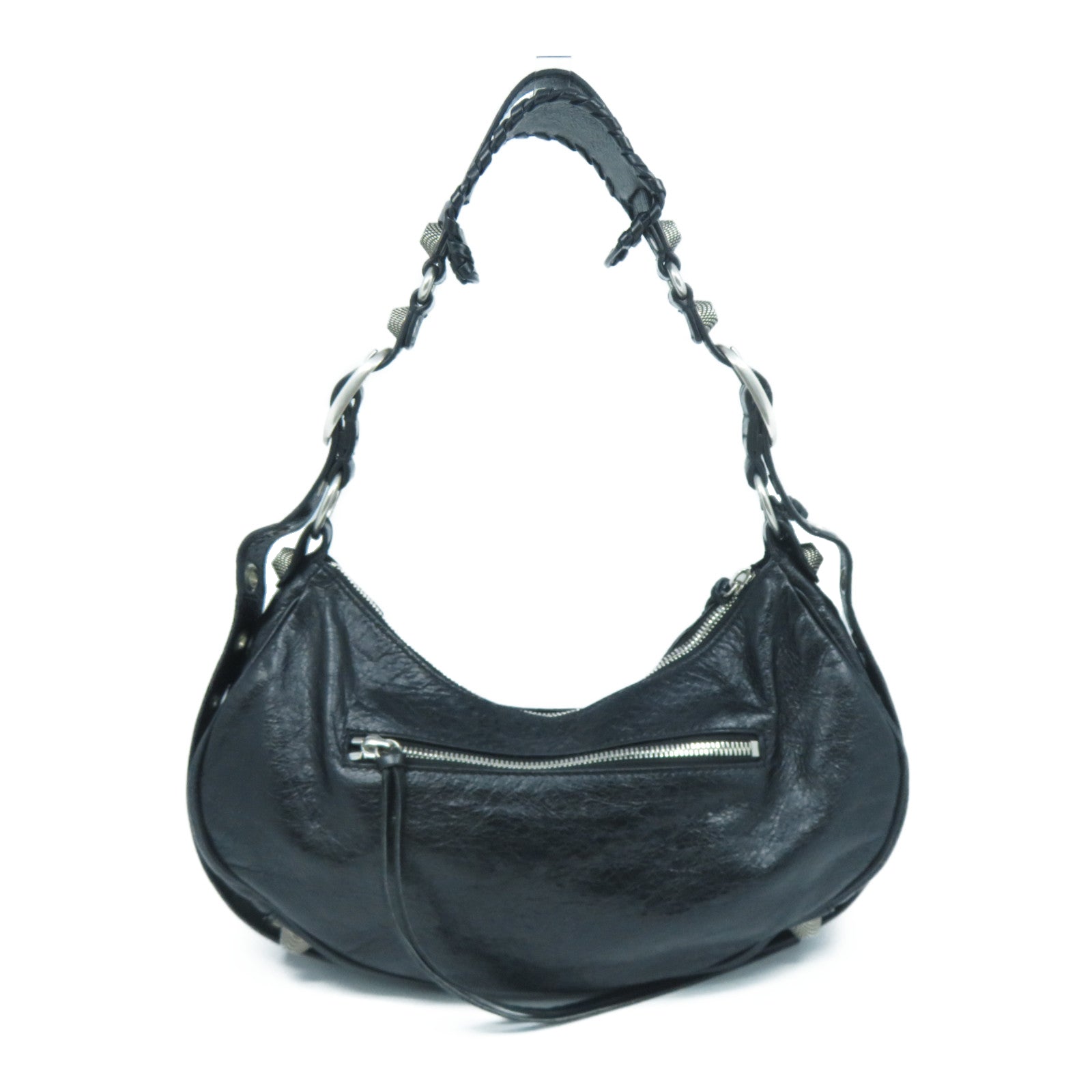 BALENCIAGA 羊皮皮革Le Cagole XS Shoulder Bag銀扣肩背袋黑色