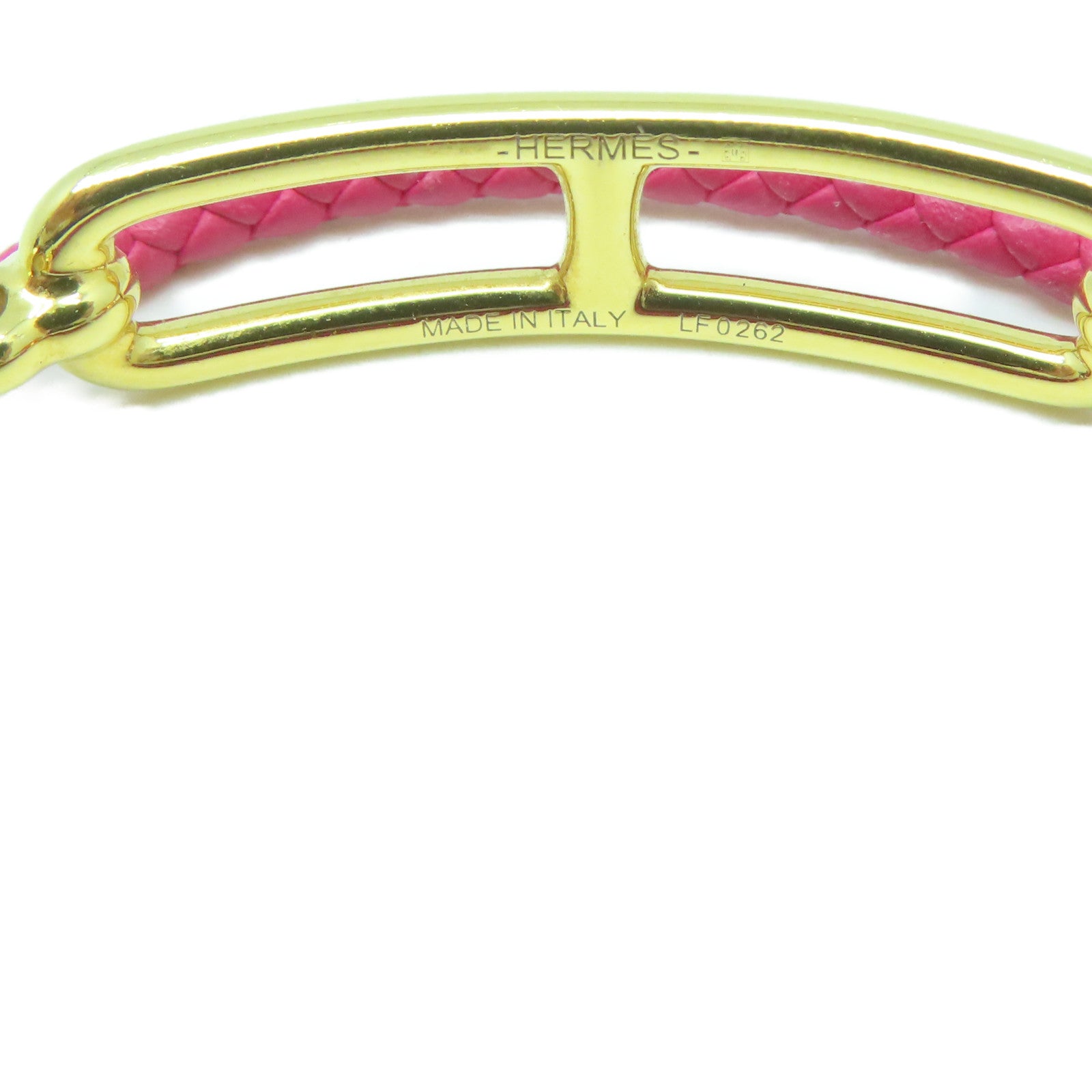 HERMES Swift皮革Roulis Bracelet金扣手鏈Rose Mexico墨西哥粉色
