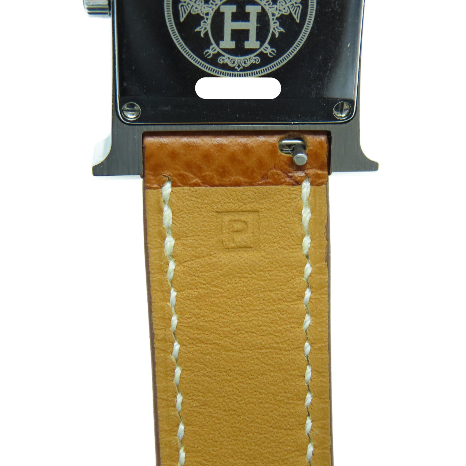 HERMES Heure H watch不锈钢手表石英机芯白色