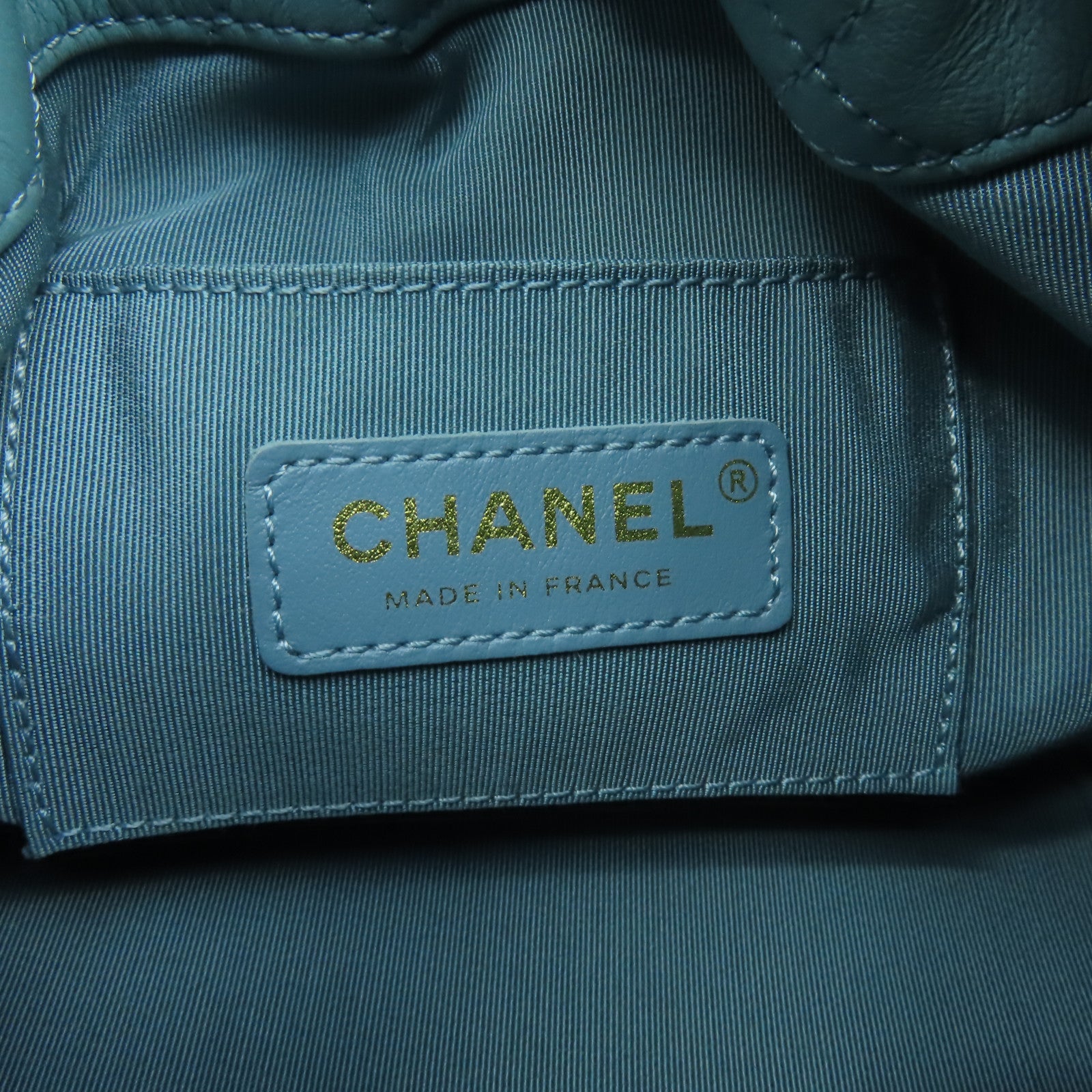 CHANEL 【激減優惠】菱格羊皮皮革Bucket Bag金扣手挽肩背兩用袋淺綠色