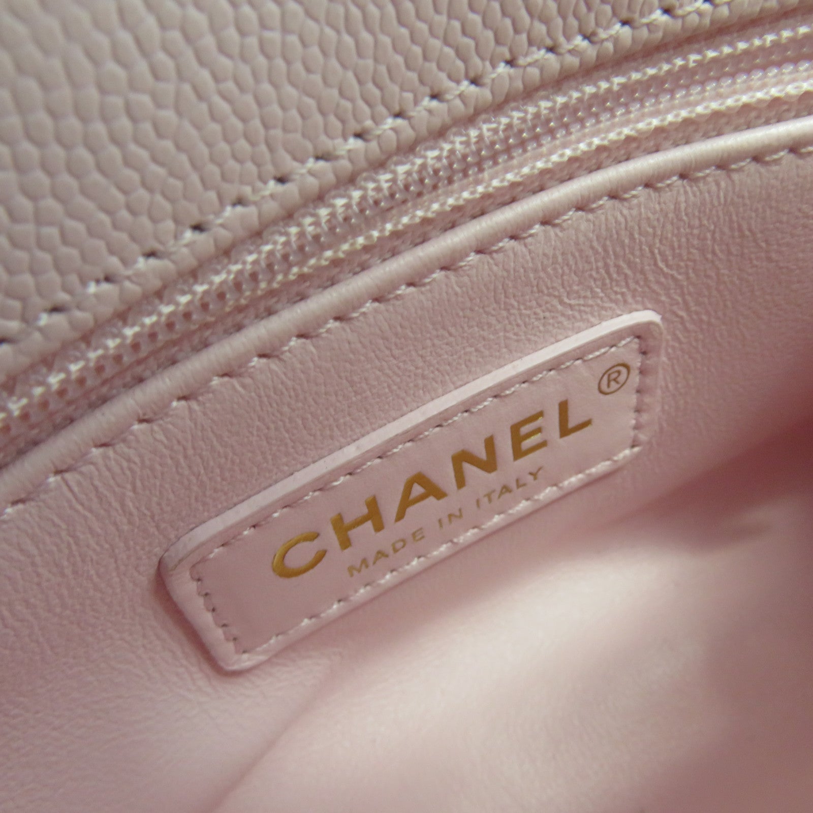 CHANEL 菱格Caviar皮革2way Shoulder Bag金扣鏈帶手挽肩背兩用袋粉紅色
