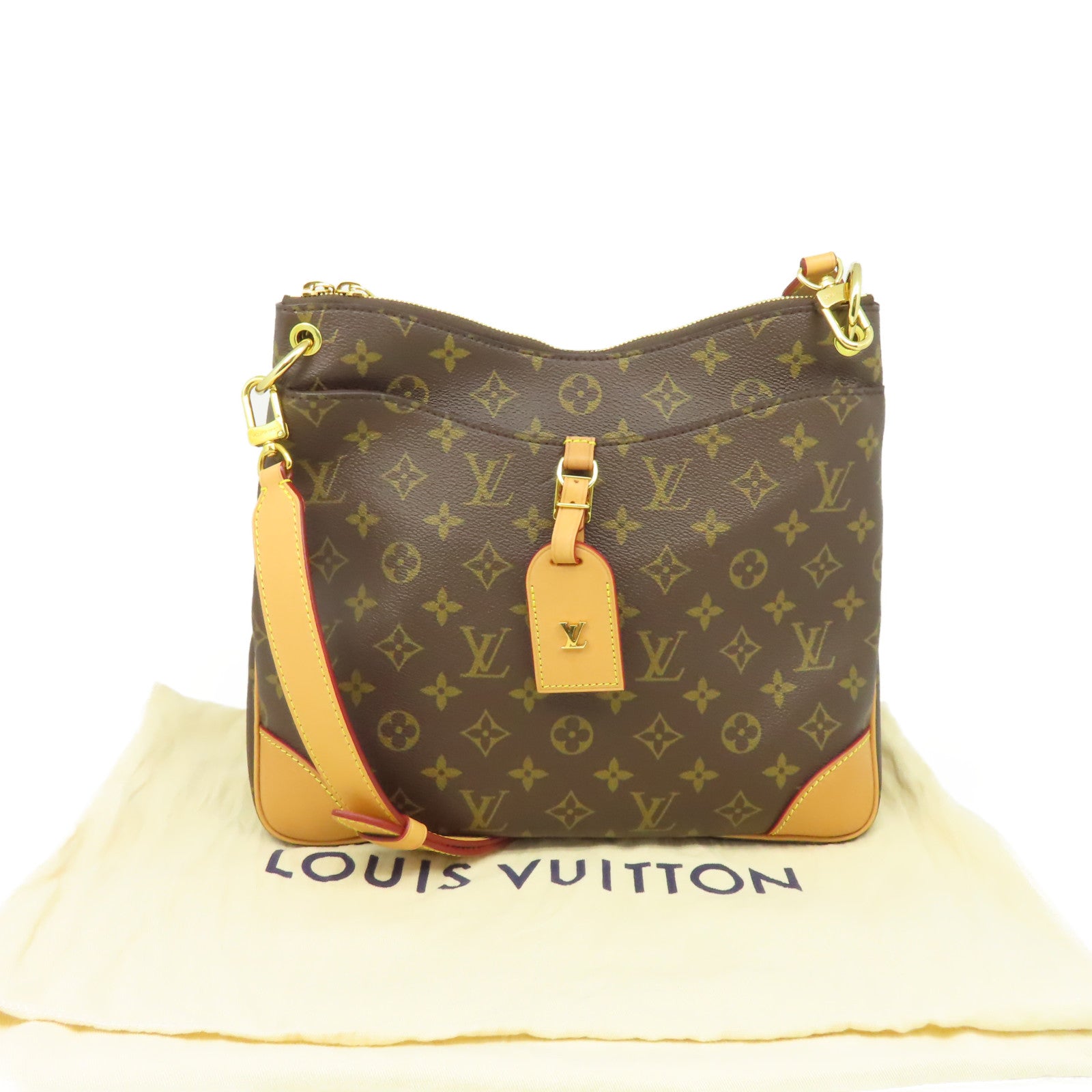 LOUIS VUITTON Monogram Odeon PM Shoulder Bag金扣肩背袋啡色