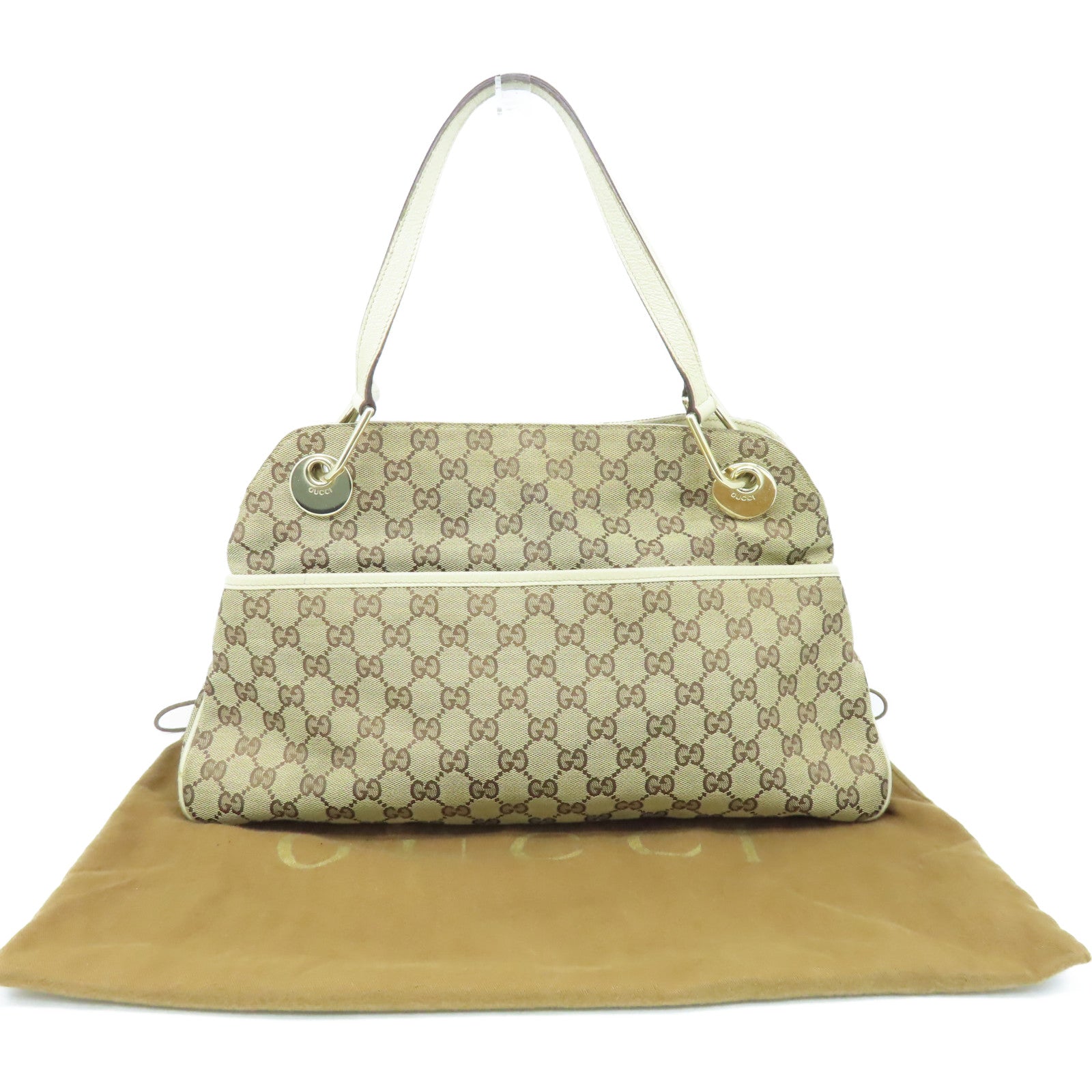 GUCCI GG帆布Shoulder Bag肩背袋啡色/米白色