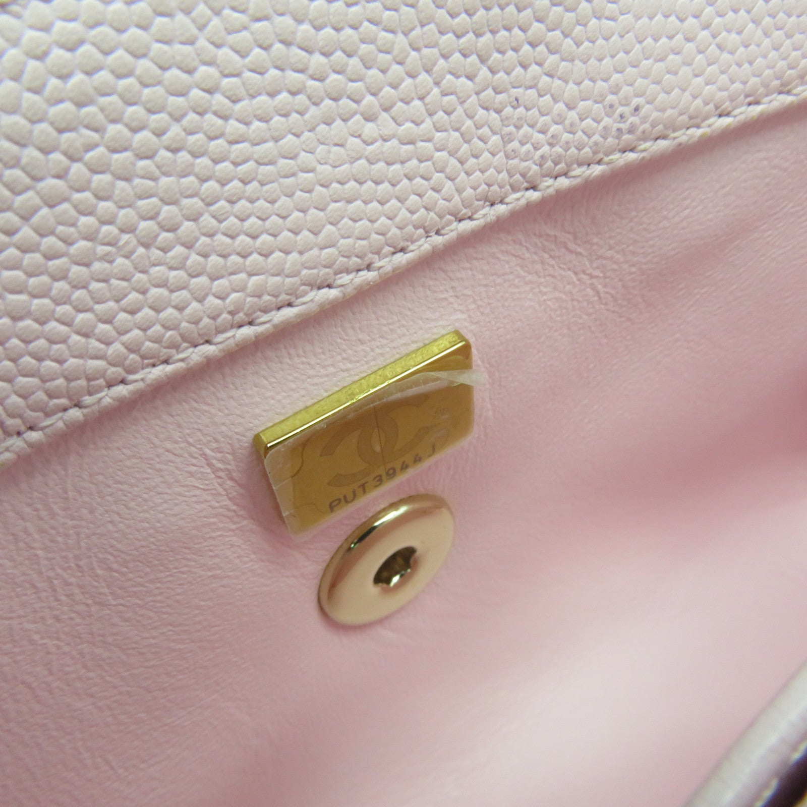 CHANEL 菱格Caviar皮革2way Shoulder Bag金扣鏈帶手挽肩背兩用袋粉紅色