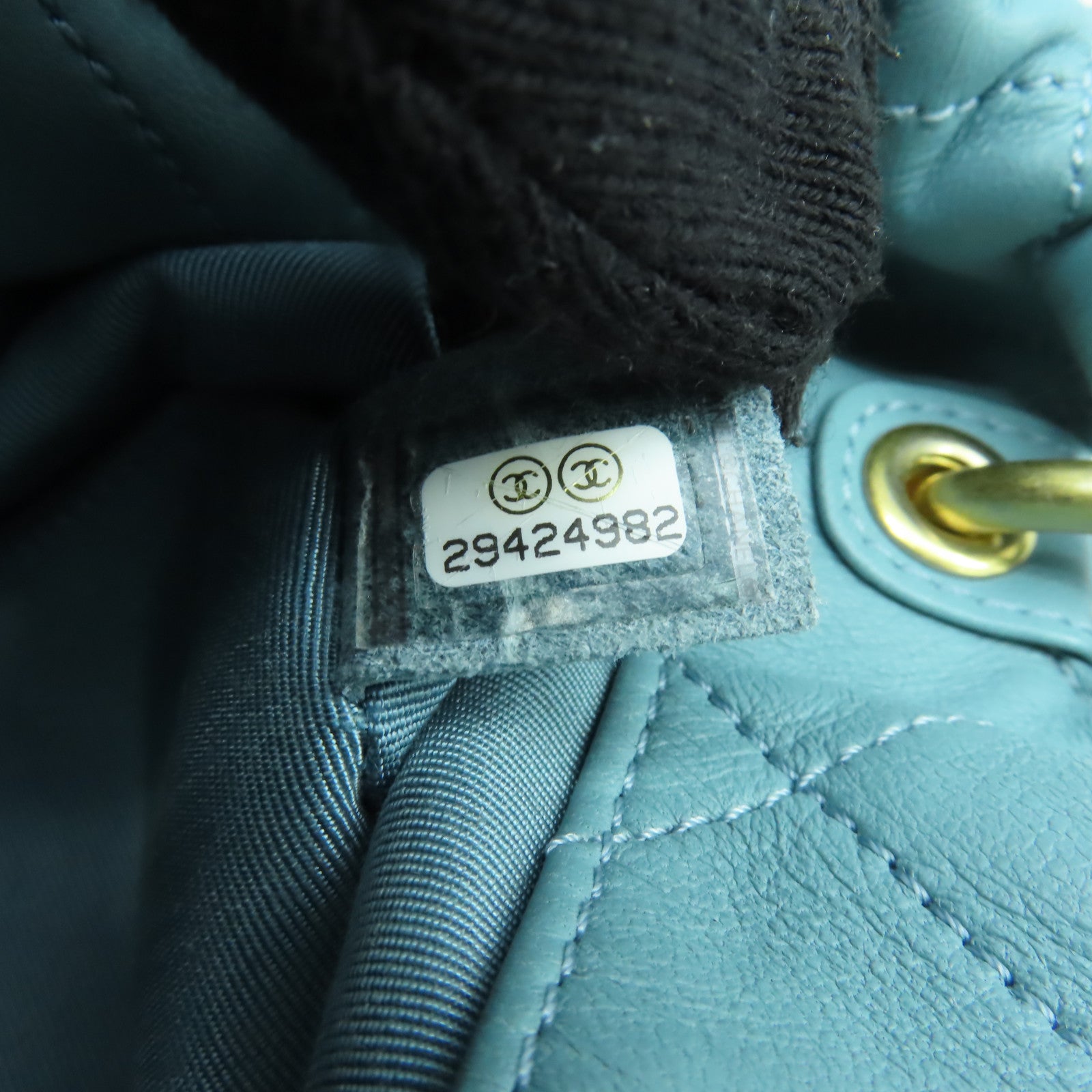 CHANEL 【激減優惠】菱格羊皮皮革Bucket Bag金扣手挽肩背兩用袋淺綠色