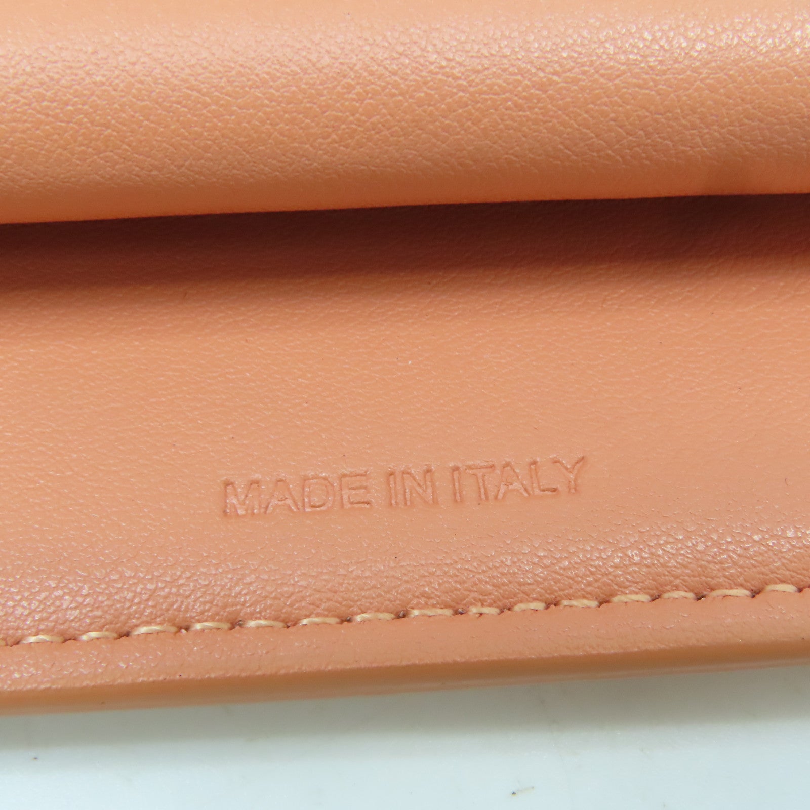 CELINE 牛皮皮革Compact Wallet金扣錢包橙色