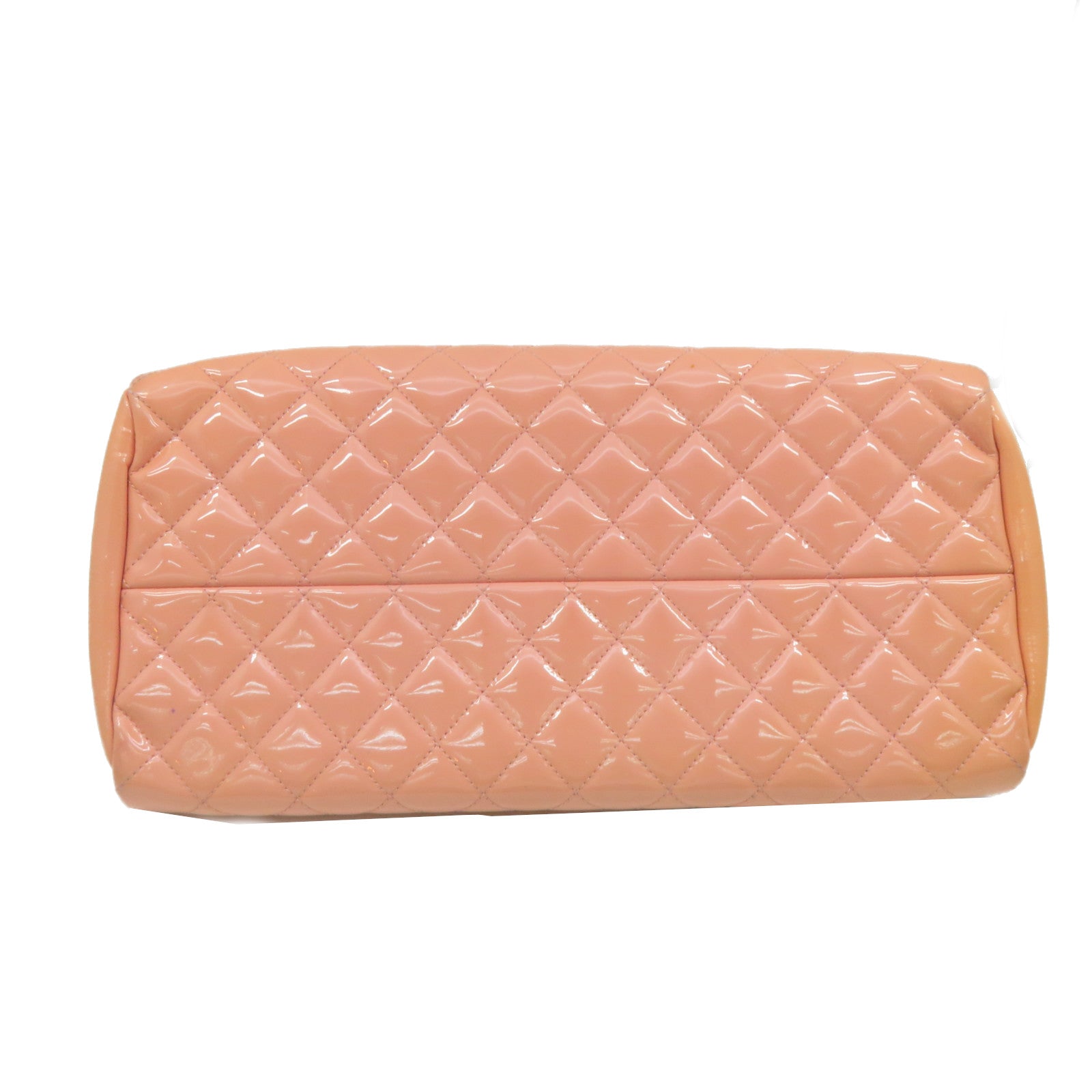 CHANEL 【激減優惠】菱格漆皮Chain Shoulder鏈帶肩背袋裸色