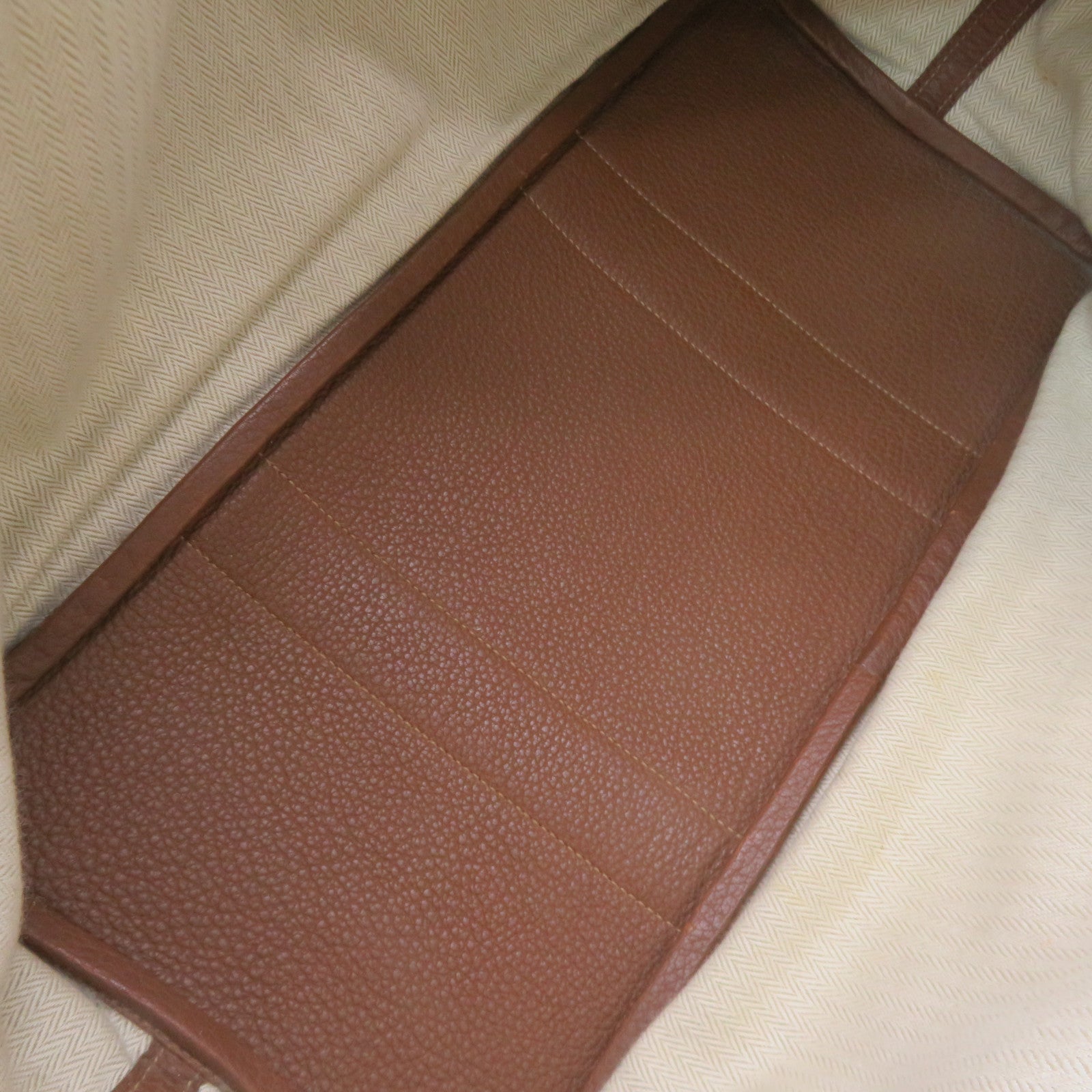 HERMES Negonda皮革Garden Party PM Tote Bag銀扣手挽袋經典駝色