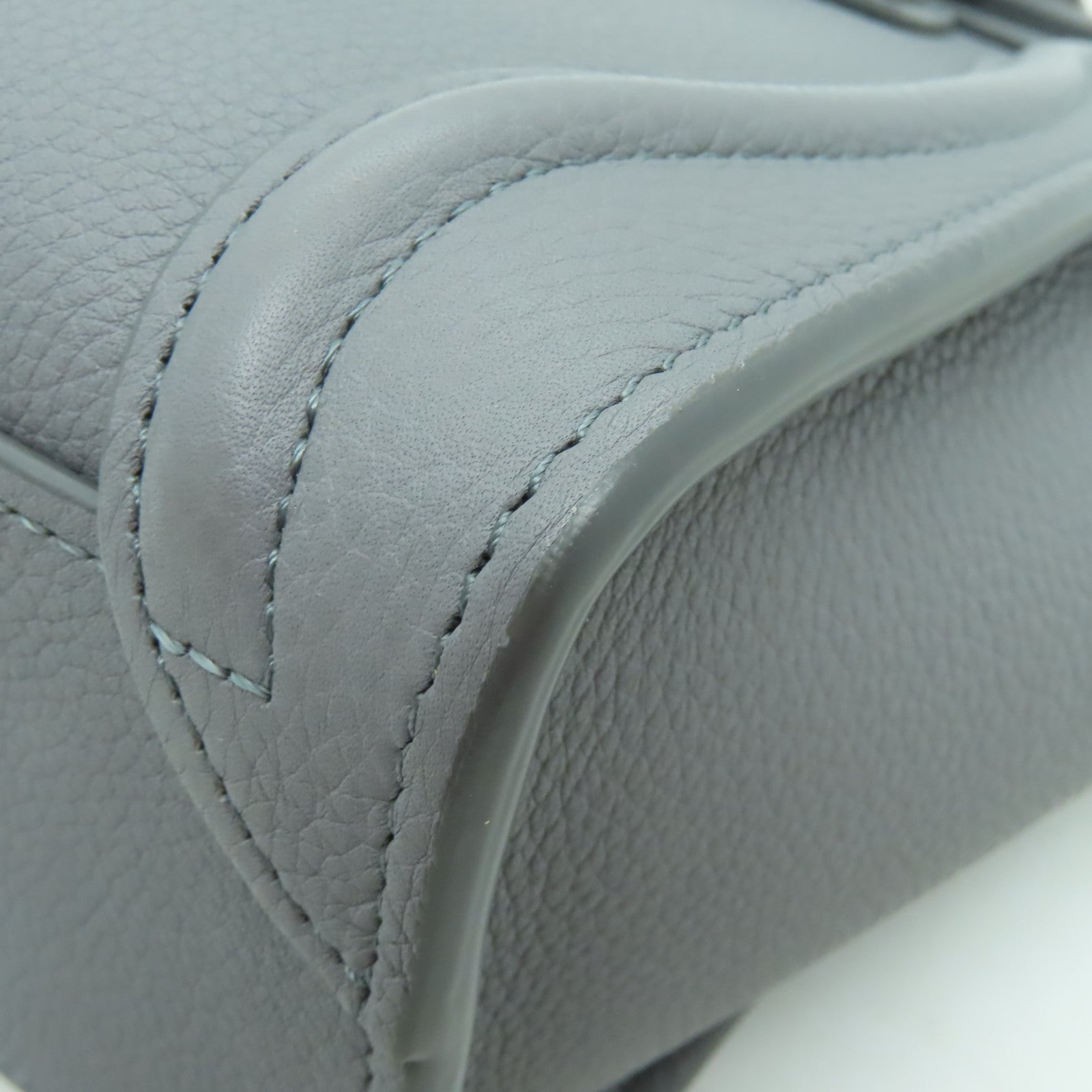 CELINE 牛皮皮革Nano Luggage金扣手挽肩背兩用袋灰色