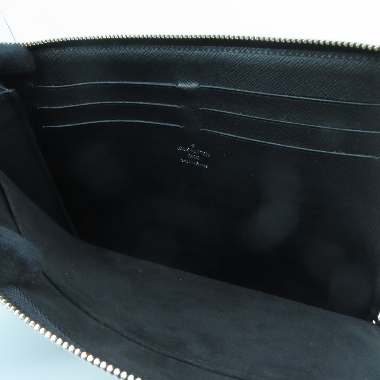 LOUIS VUITTON Epi Pochette Jules PM銀扣手拿包黑色